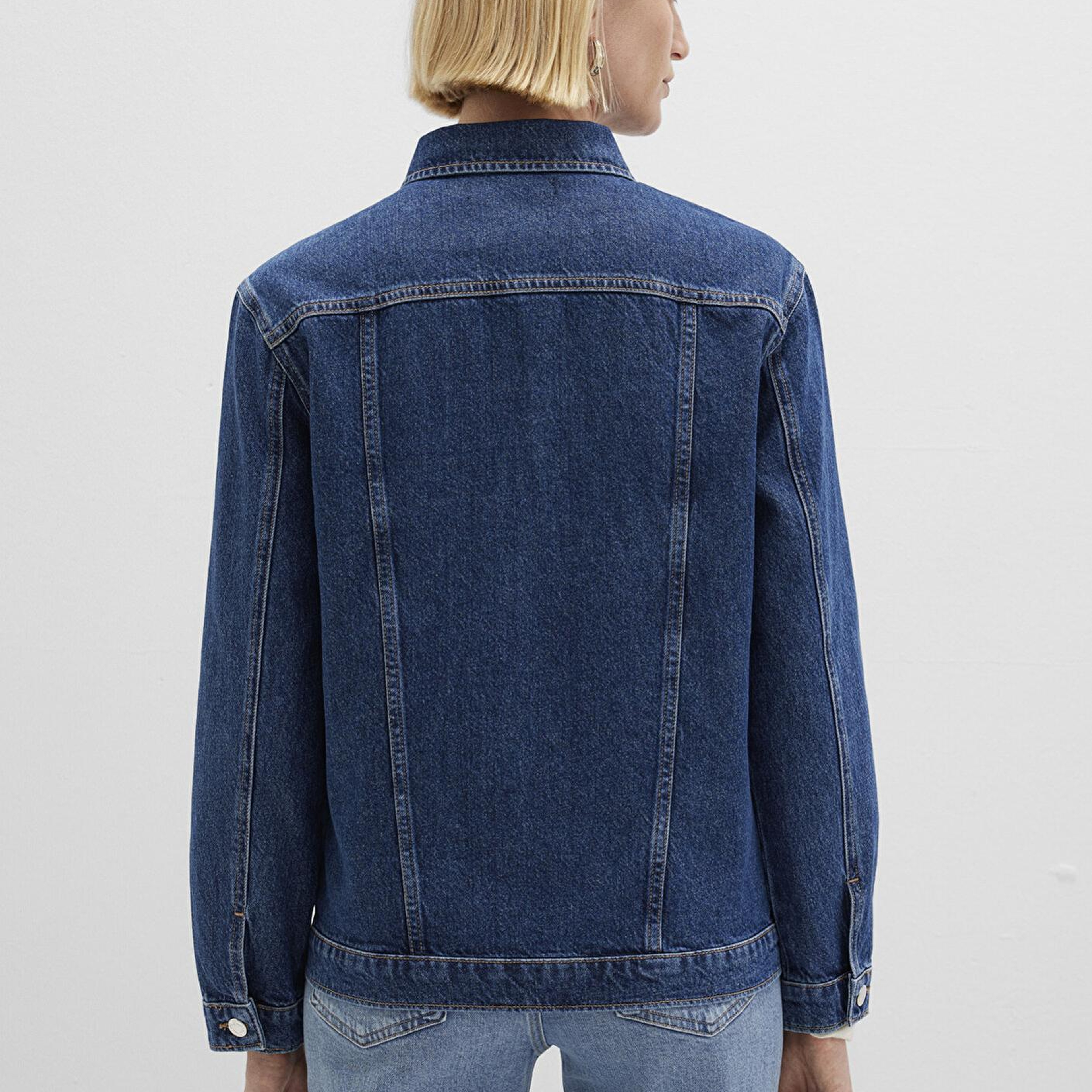 Mavi Karla 90lar Koyu Mavi Jean Ceket 110154-91001