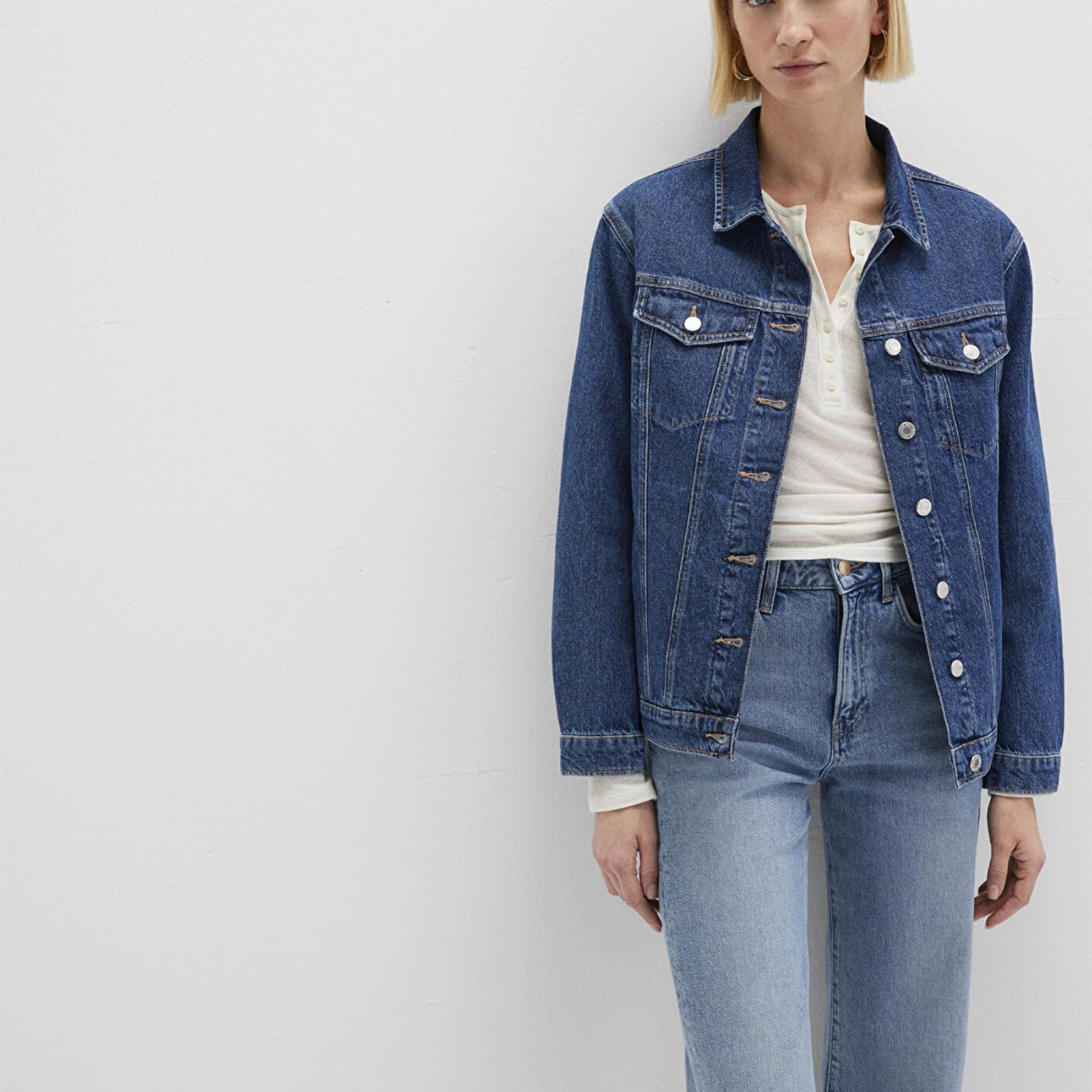 Mavi Karla 90lar Koyu Mavi Jean Ceket 110154-91001