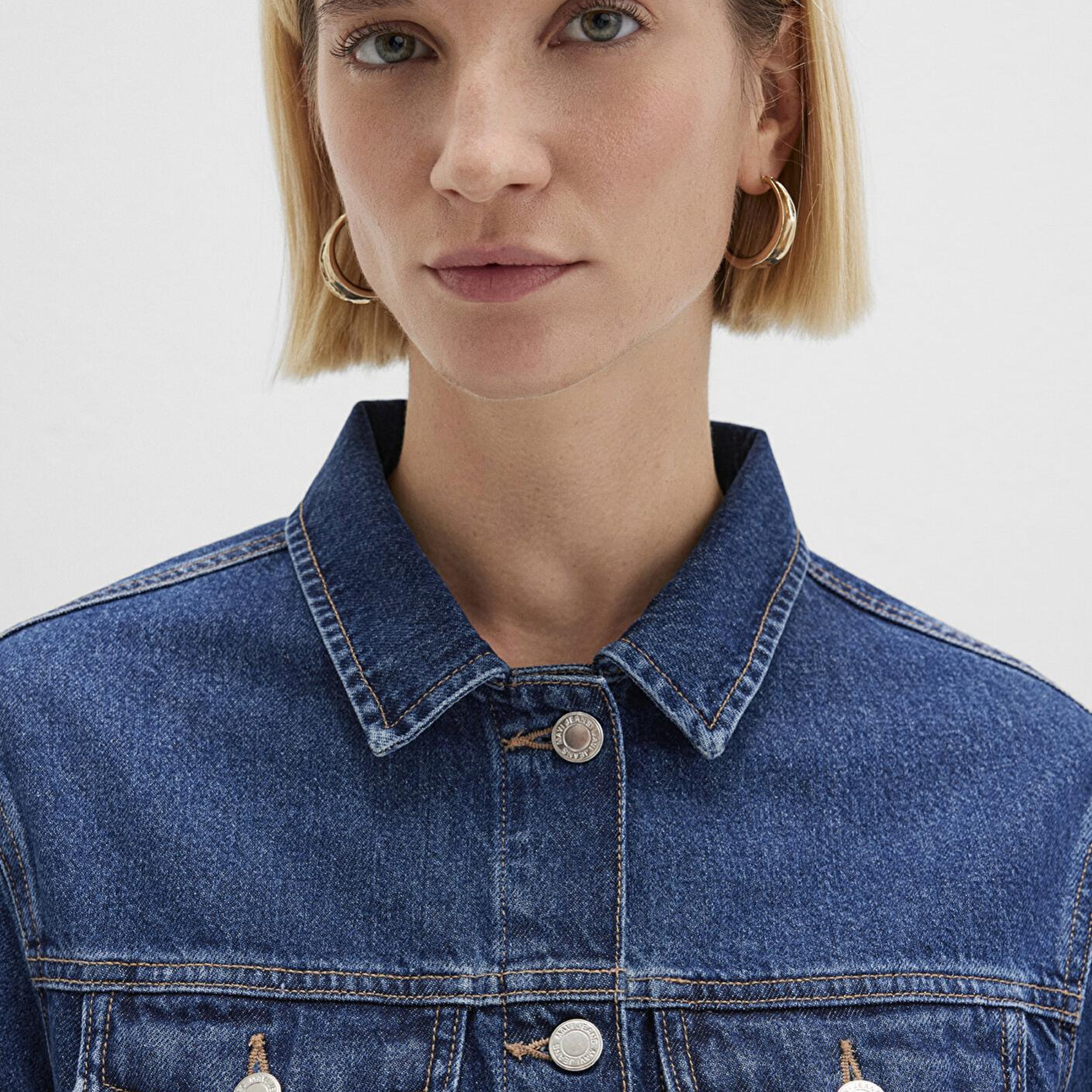 Mavi Karla 90lar Koyu Mavi Jean Ceket 110154-91001