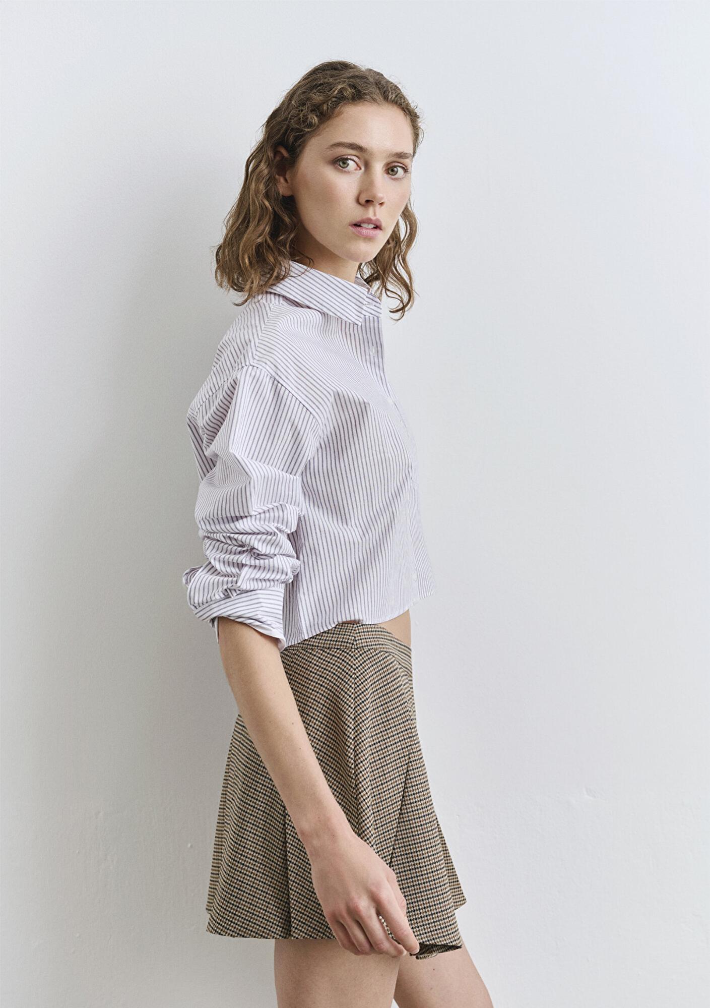 Mavi Çizgili Beyaz Gömlek Regular Fit / Normal Kesim 1211195-90720