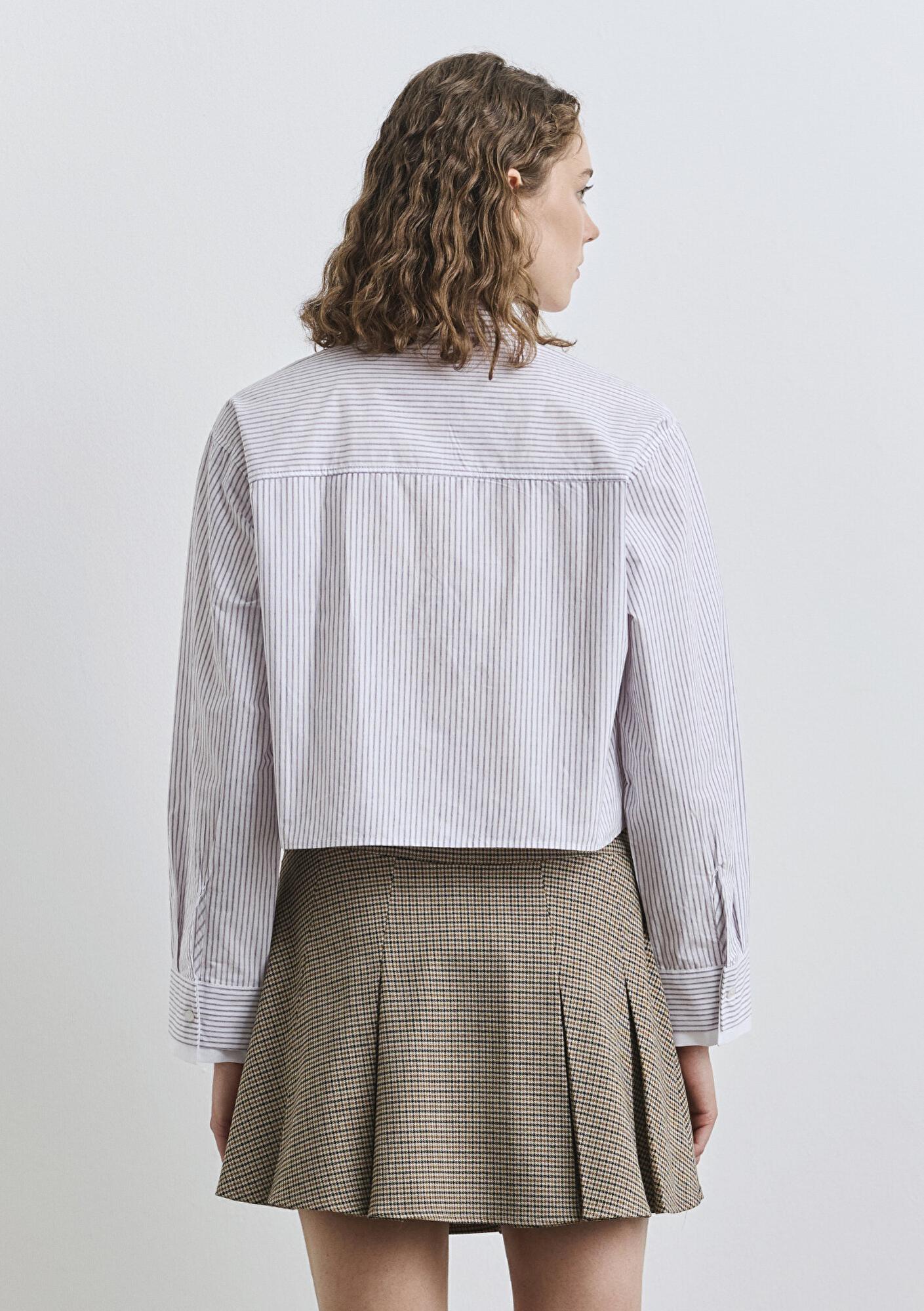 Mavi Çizgili Beyaz Gömlek Regular Fit / Normal Kesim 1211195-90720