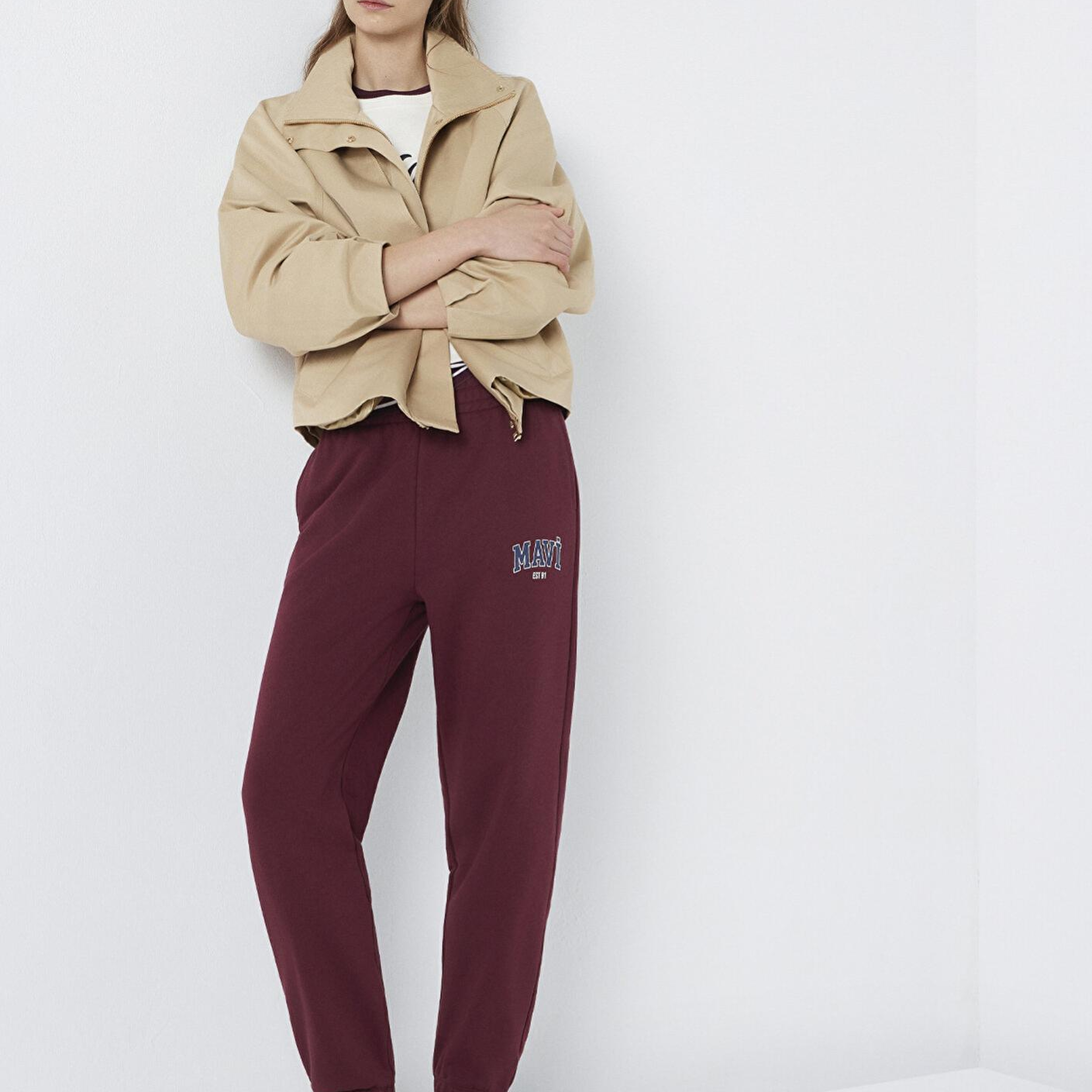 Mavi Mavi Logo Baskılı Bordo Eşofman Altı 1010757-90705