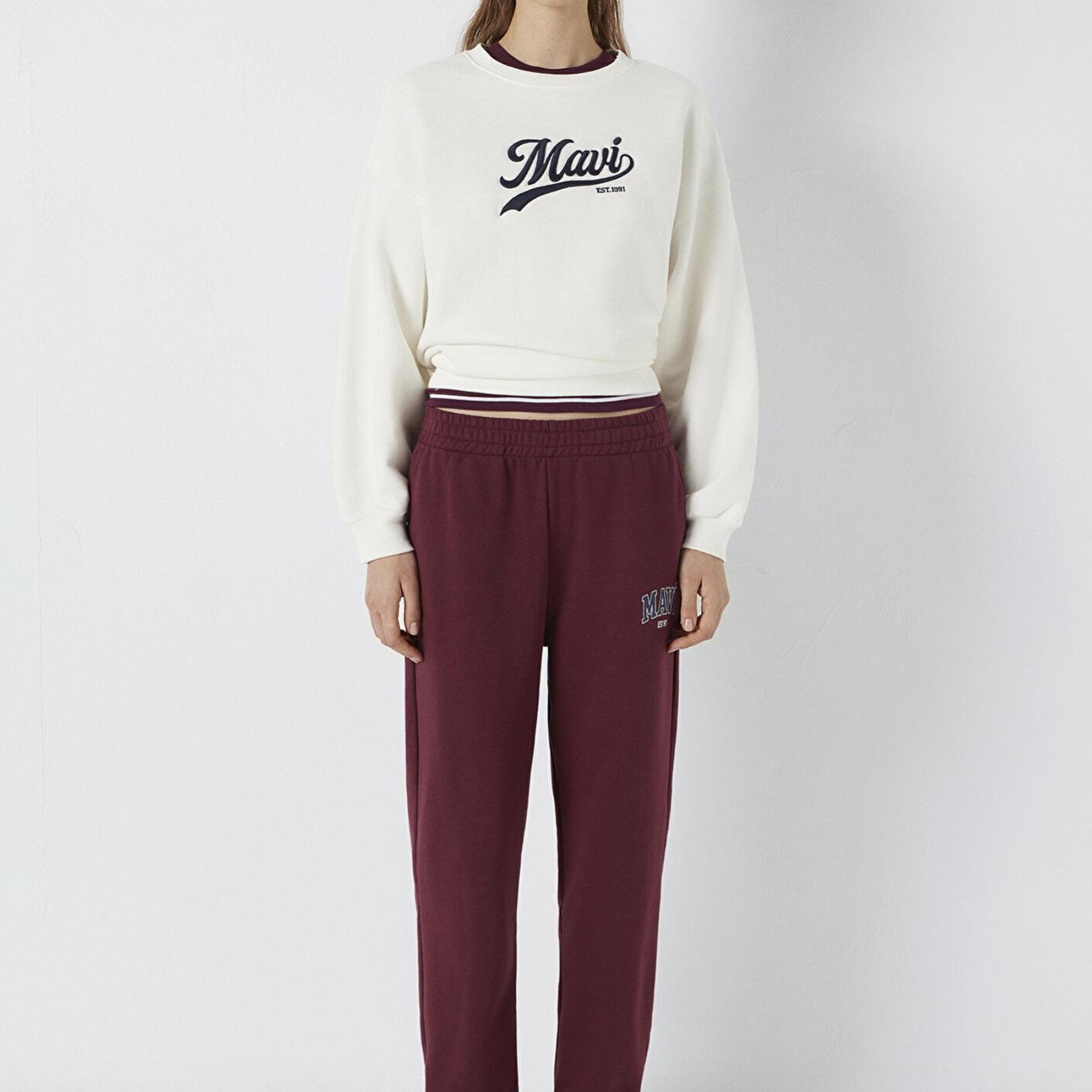 Mavi Mavi Logo Baskılı Bordo Eşofman Altı 1010757-90705