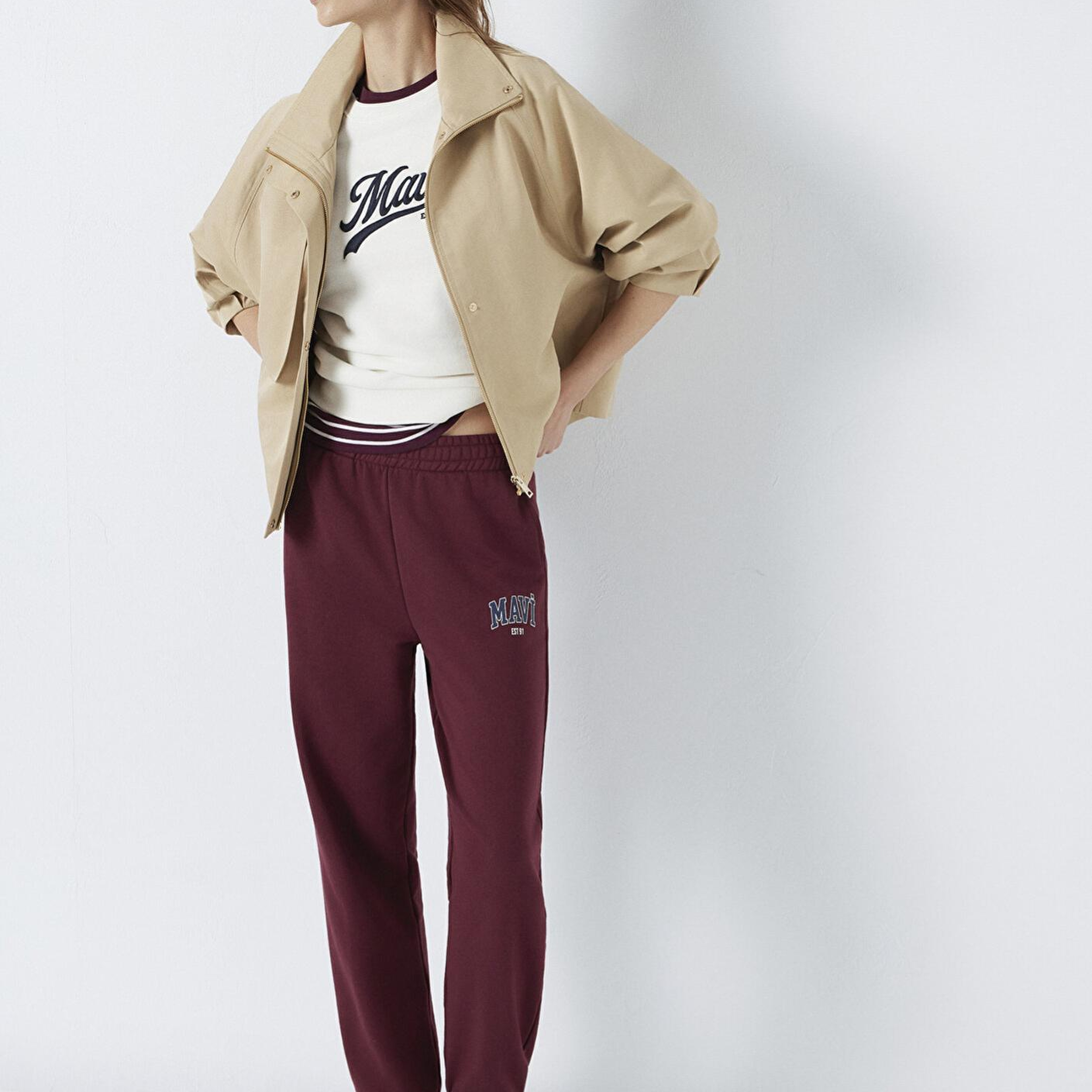 Mavi Mavi Logo Baskılı Bordo Eşofman Altı 1010757-90705