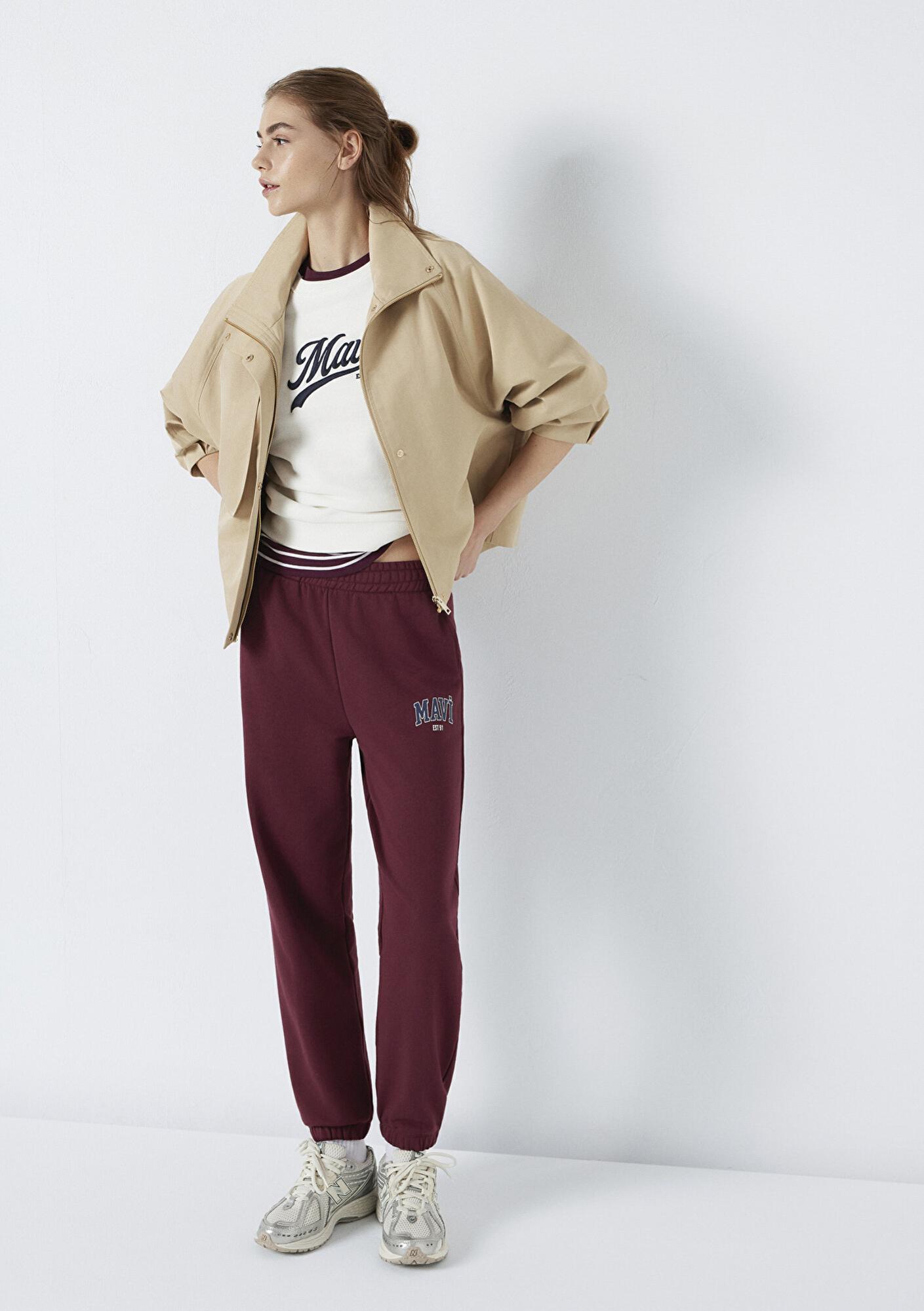 Mavi Mavi Logo Baskılı Bordo Eşofman Altı 1010757-90705