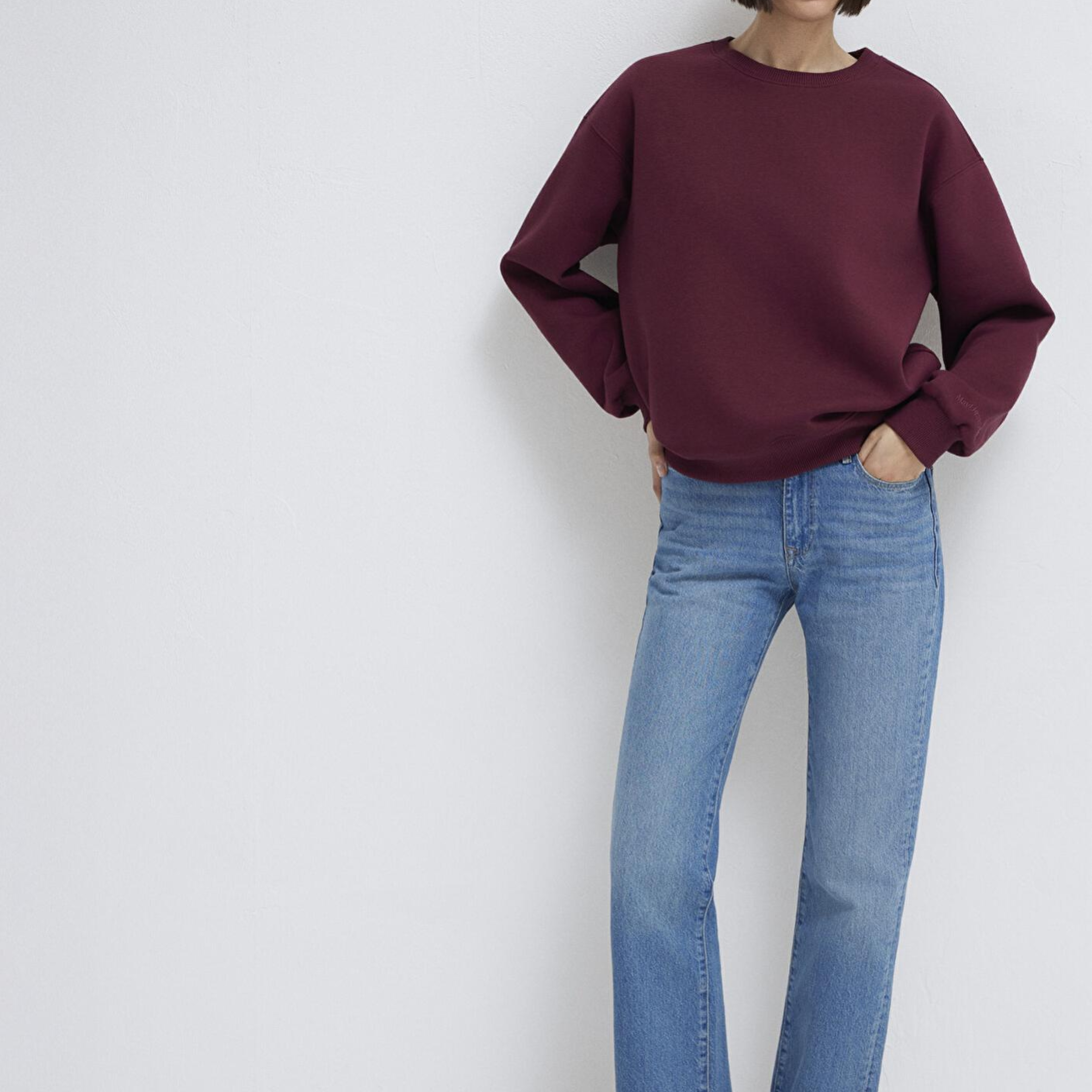 Mavi Bisiklet Yaka Bordo Basic Sweatshirt 1610198-70415