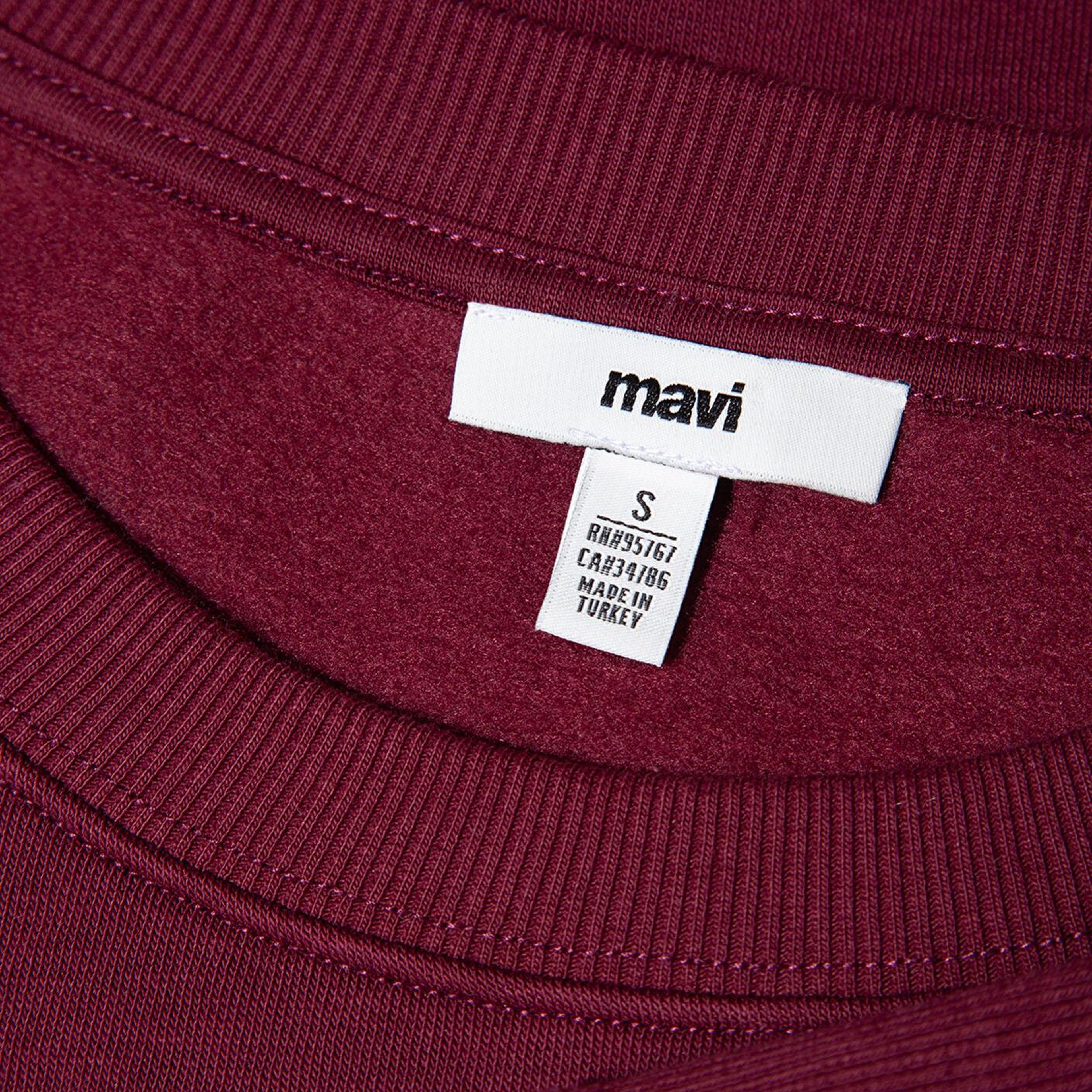 Mavi Bisiklet Yaka Bordo Basic Sweatshirt 1610198-70415