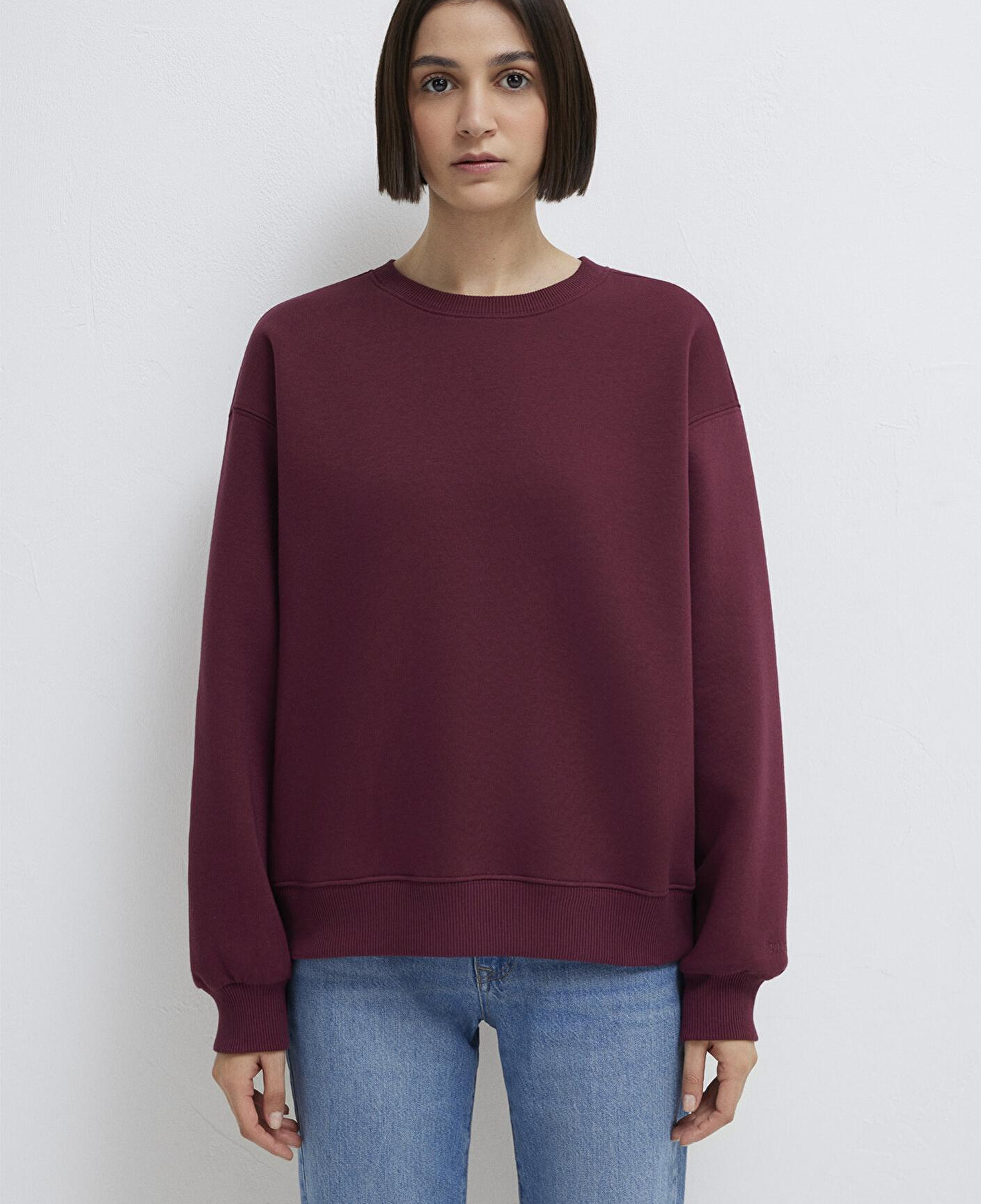 Mavi Bisiklet Yaka Bordo Basic Sweatshirt 1610198-70415