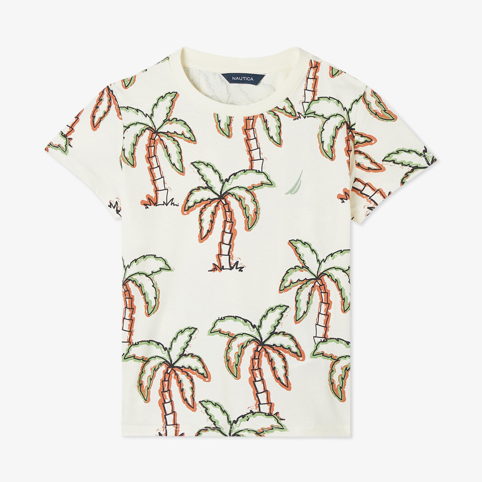 Nautica Erkek Çocuk Krem Rengi Regular Fit Baskılı T-Shirt