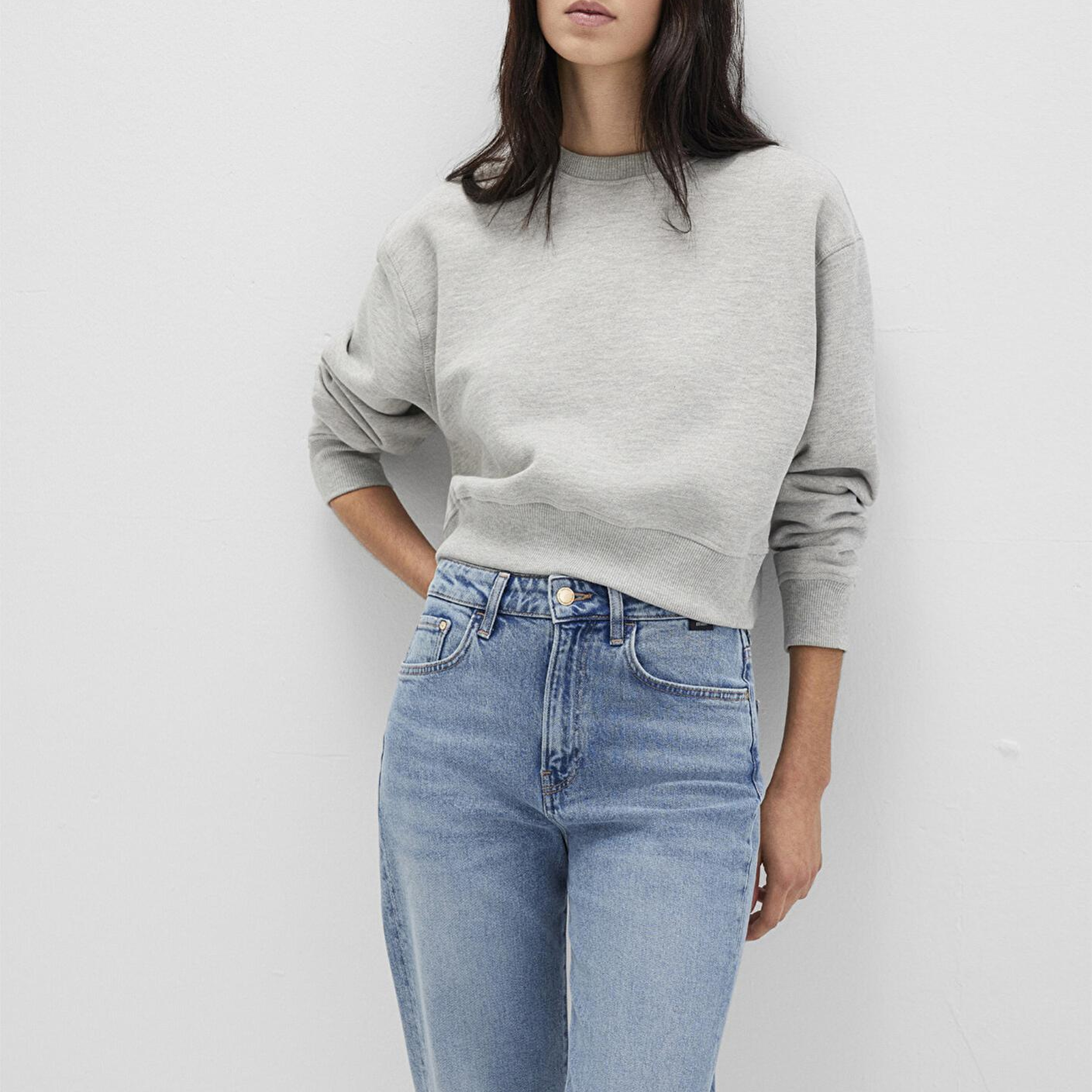 Mavi Gri Basic Crop Sweatshirt 1S10389-82816