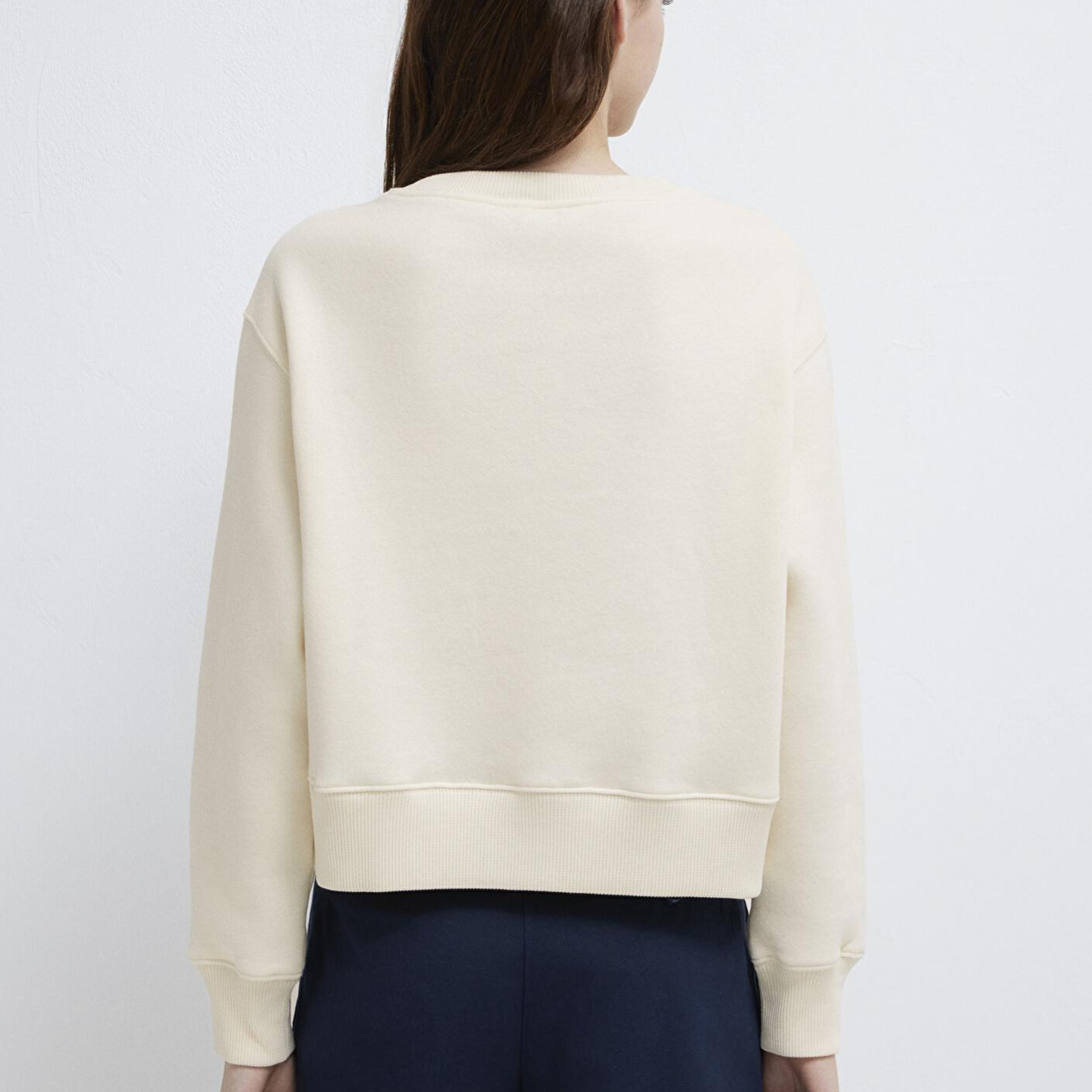 Mavi Bisiklet Yaka Ekru Sweatshirt 1S10387-70049
