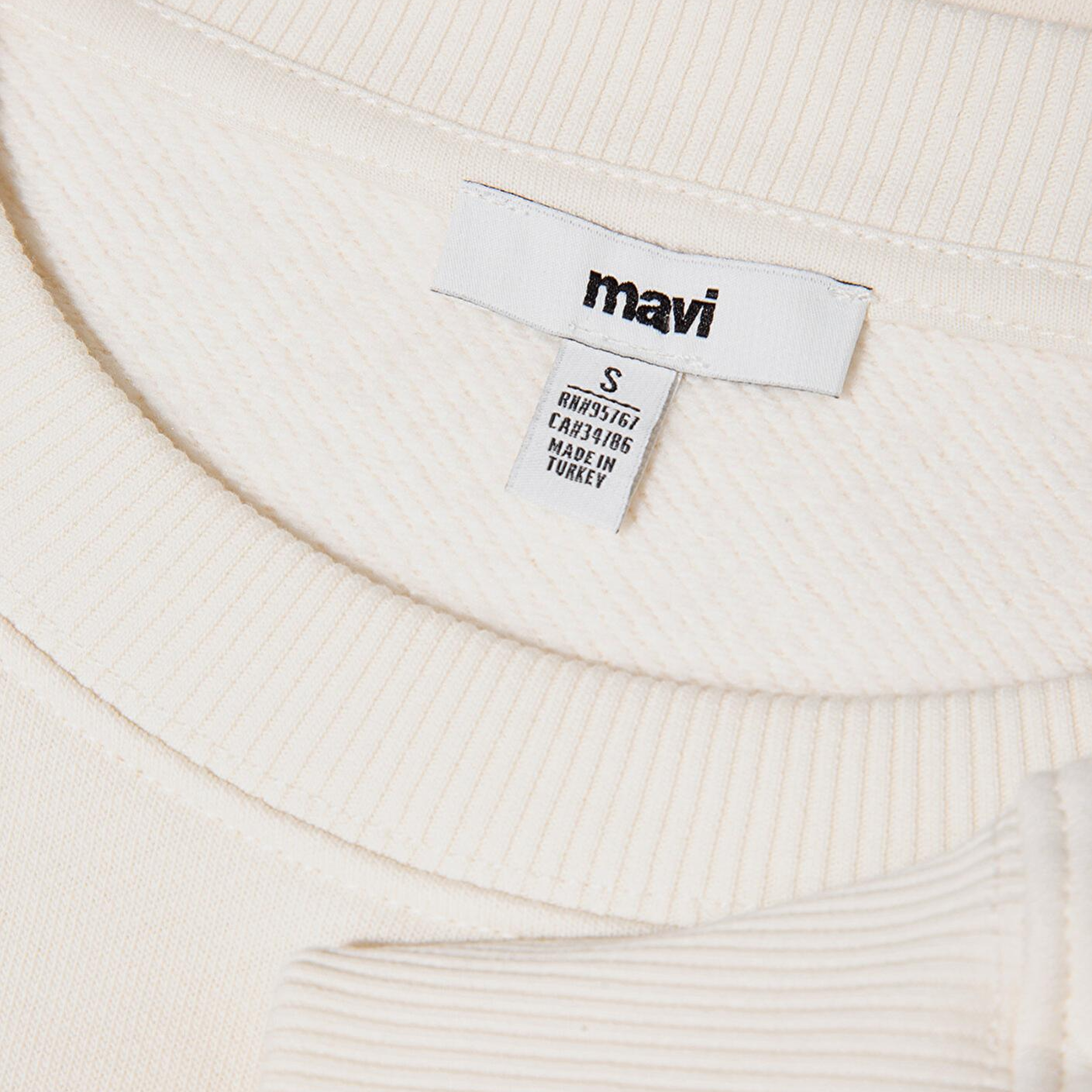 Mavi Bisiklet Yaka Ekru Sweatshirt 1S10387-70049