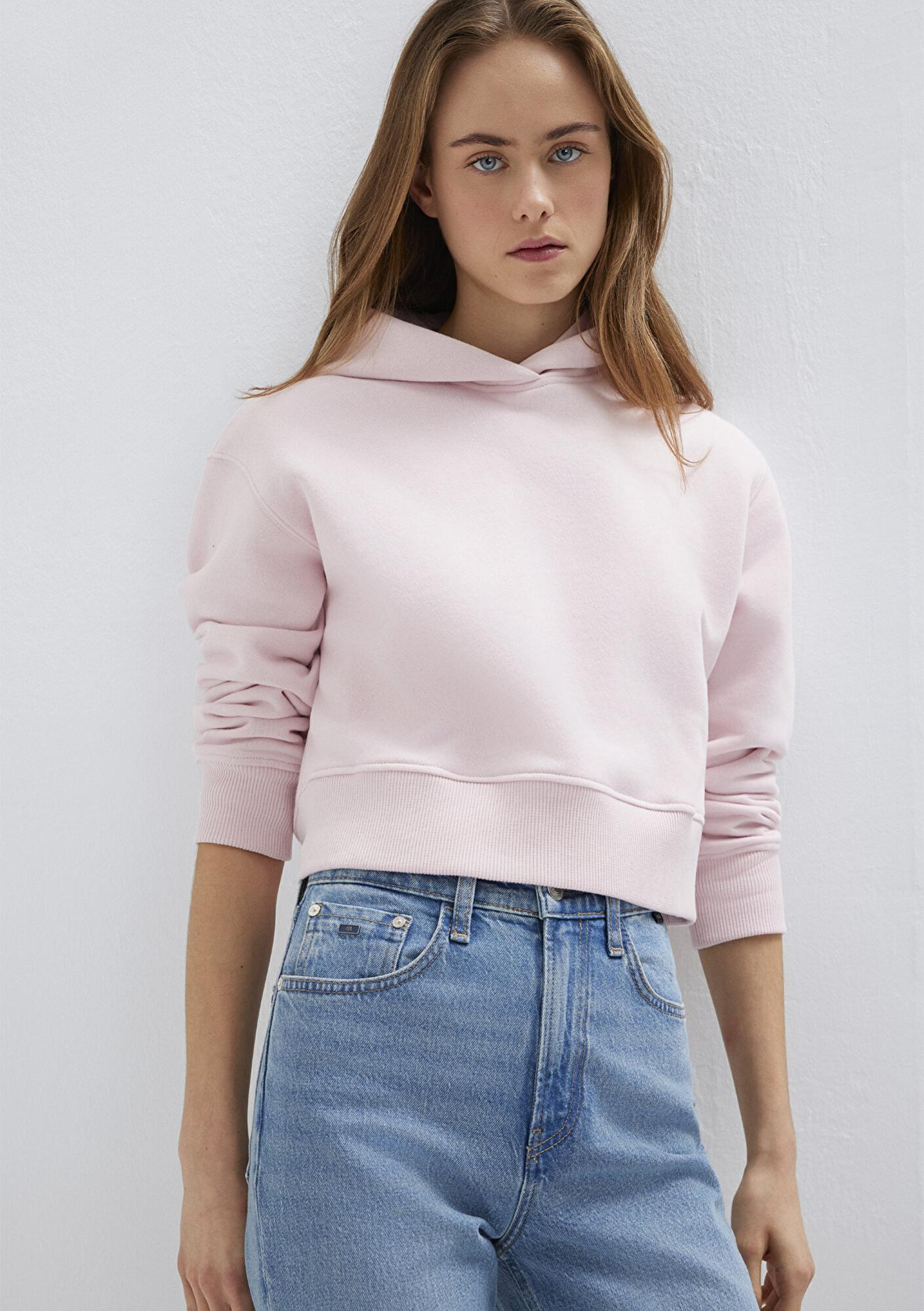 Mavi Kapüşonlu Pembe Sweatshirt 1S10386-71006