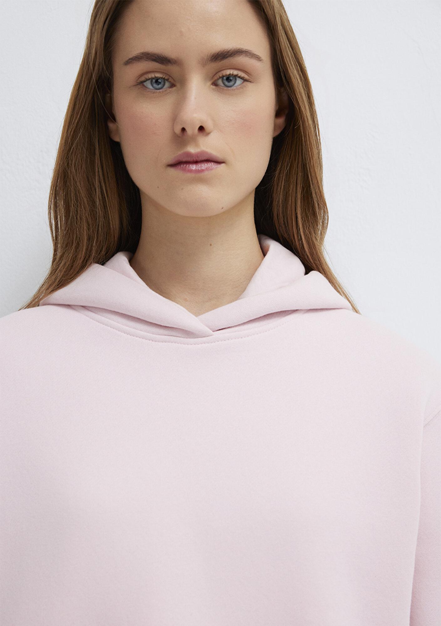 Mavi Kapüşonlu Pembe Sweatshirt 1S10386-71006