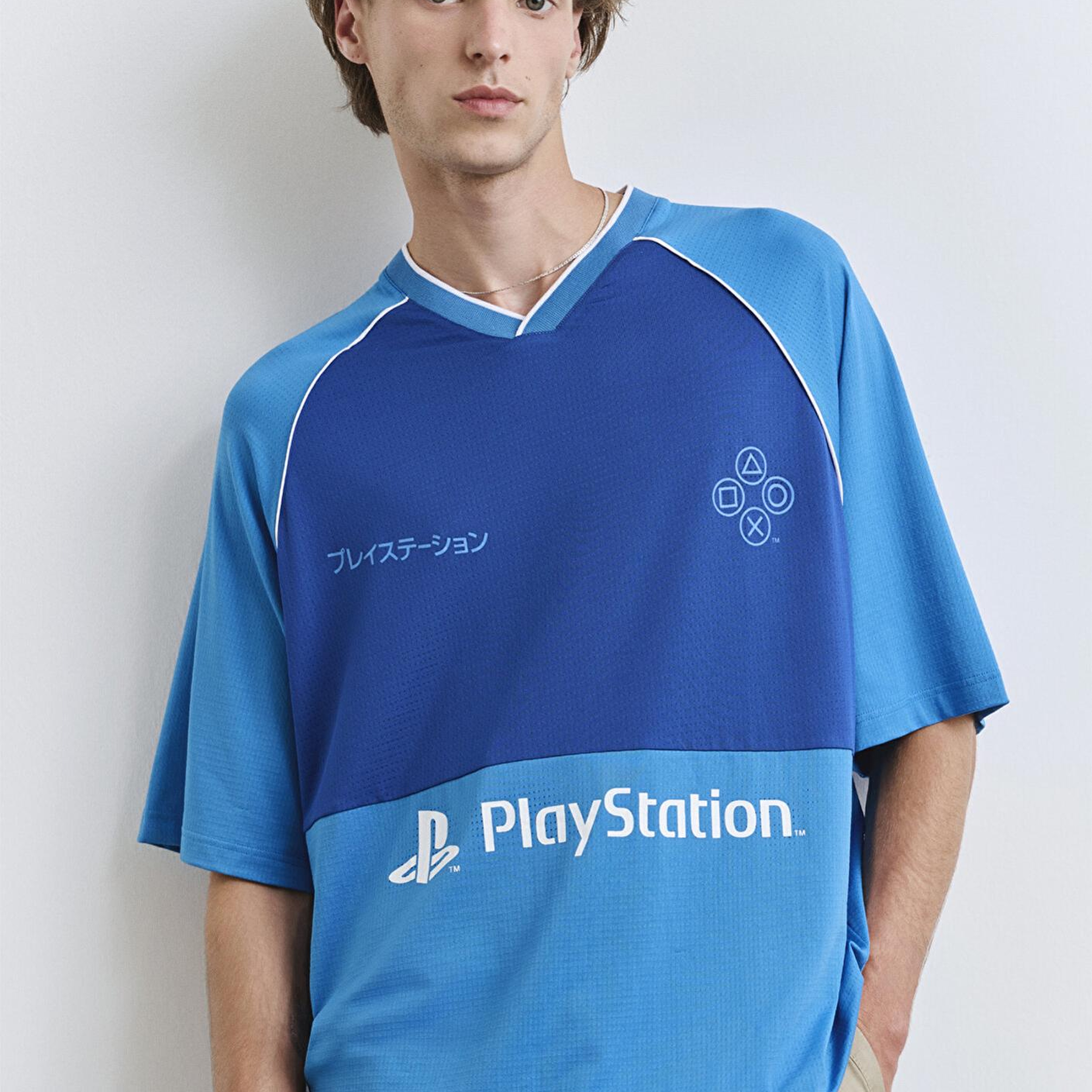 Mavi PlayStation Baskılı Mavi Forma Tişört​ Oversize / Geniş Kesim 0612939-70772