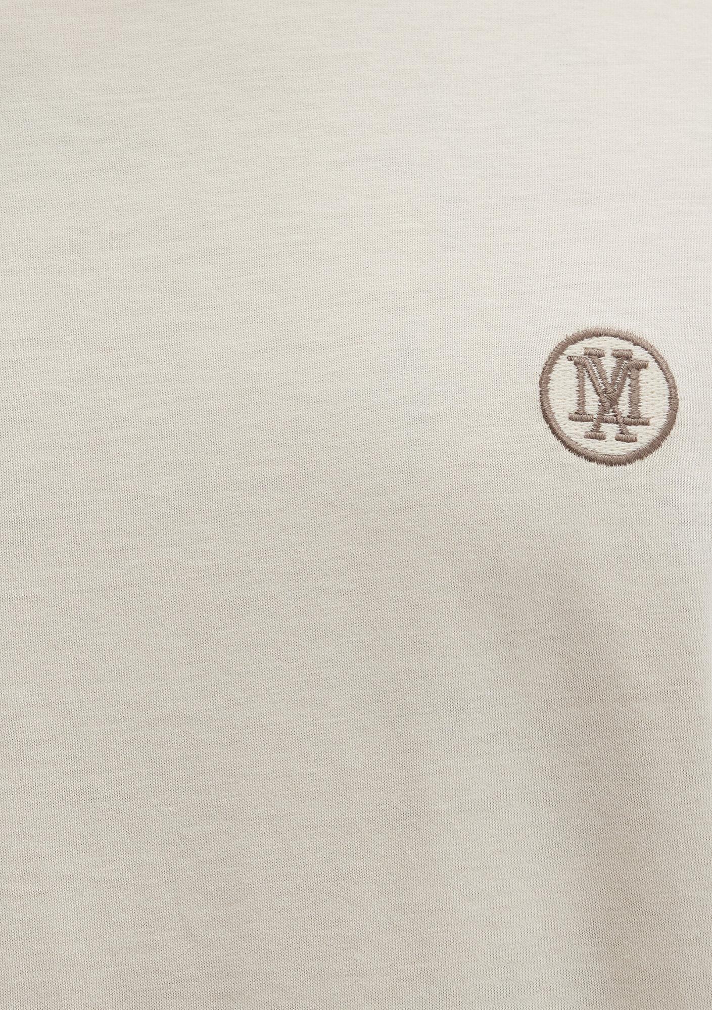 Mavi Mavi Logo İşlemeli Bej Basic Tişört Loose Fit / Bol Rahat Kesim 067074-70072