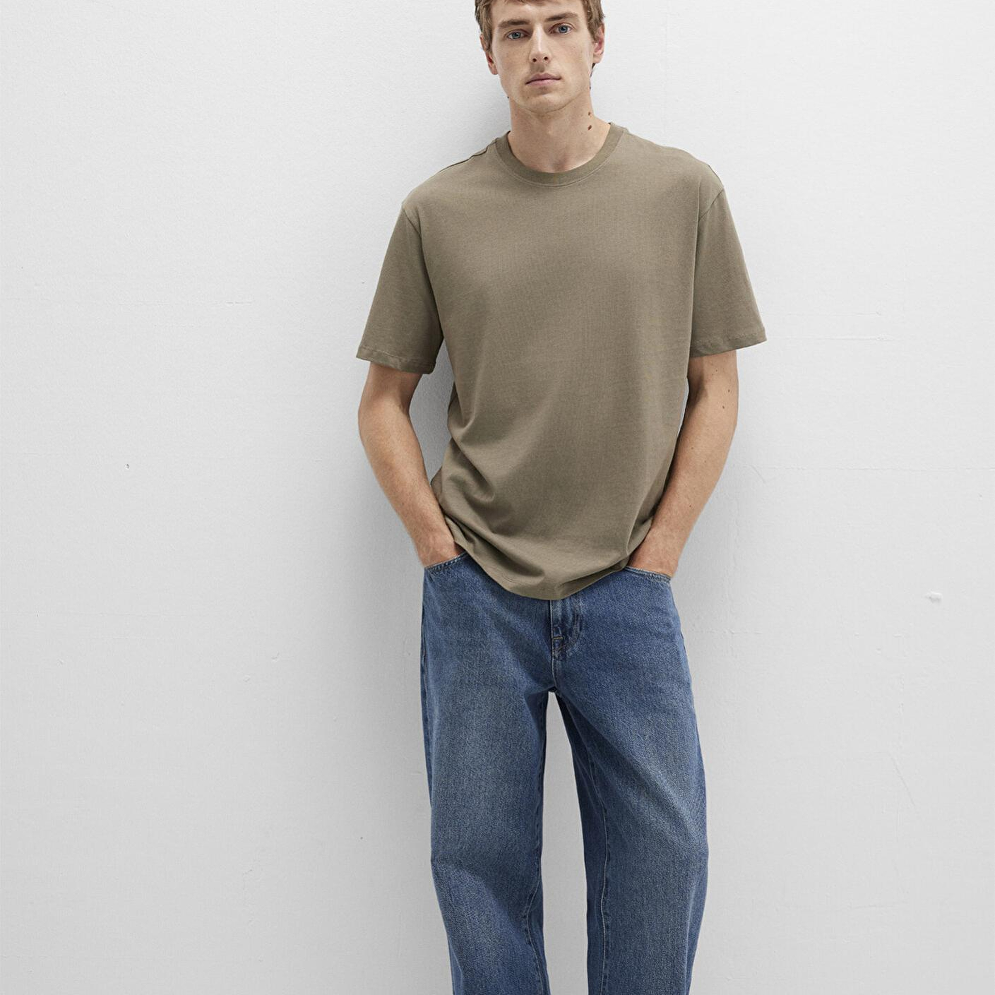 Mavi Haki Basic Tişört Loose Fit / Bol Rahat Kesim 066249-71816