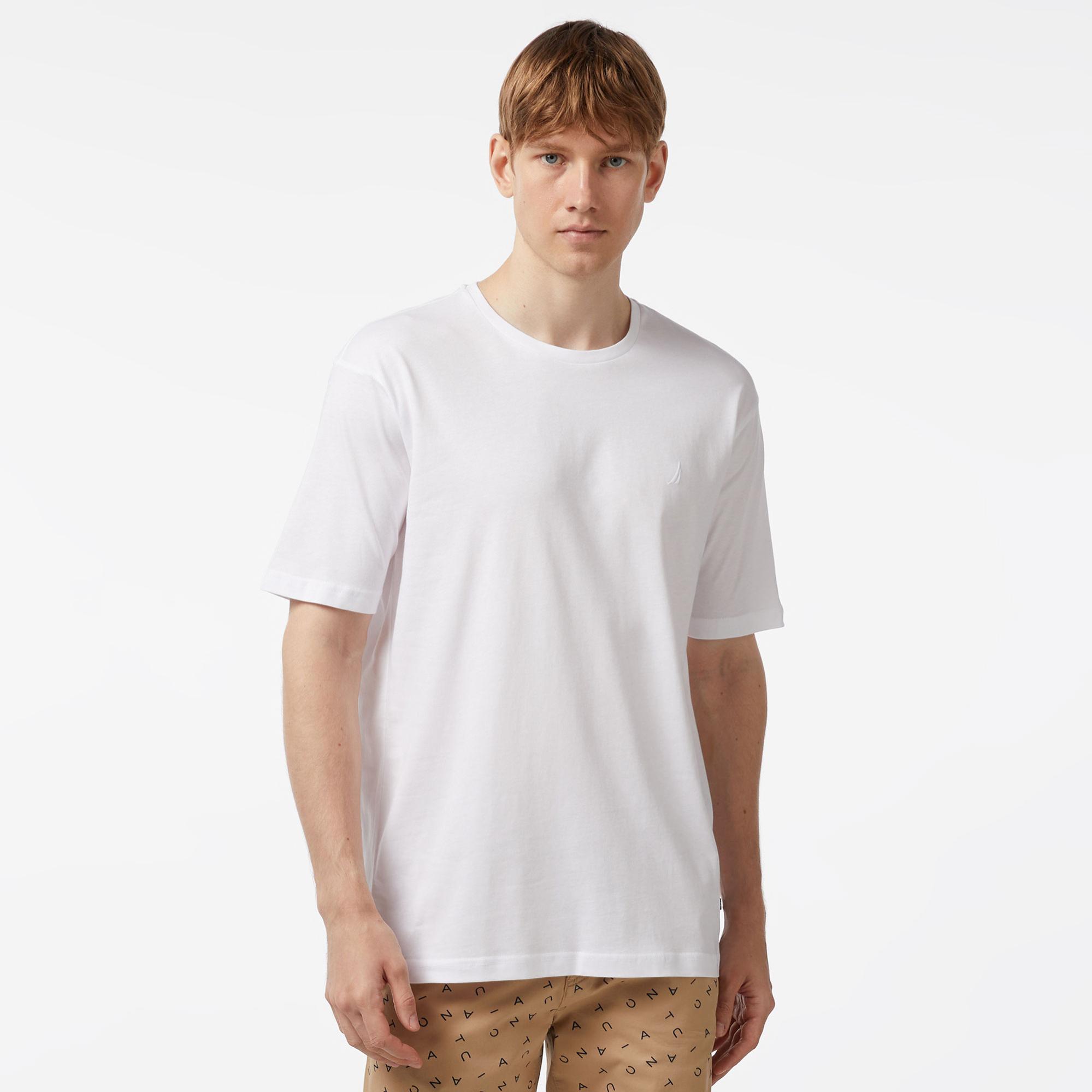 Nautica Erkek Beyaz Oversize T-Shirt