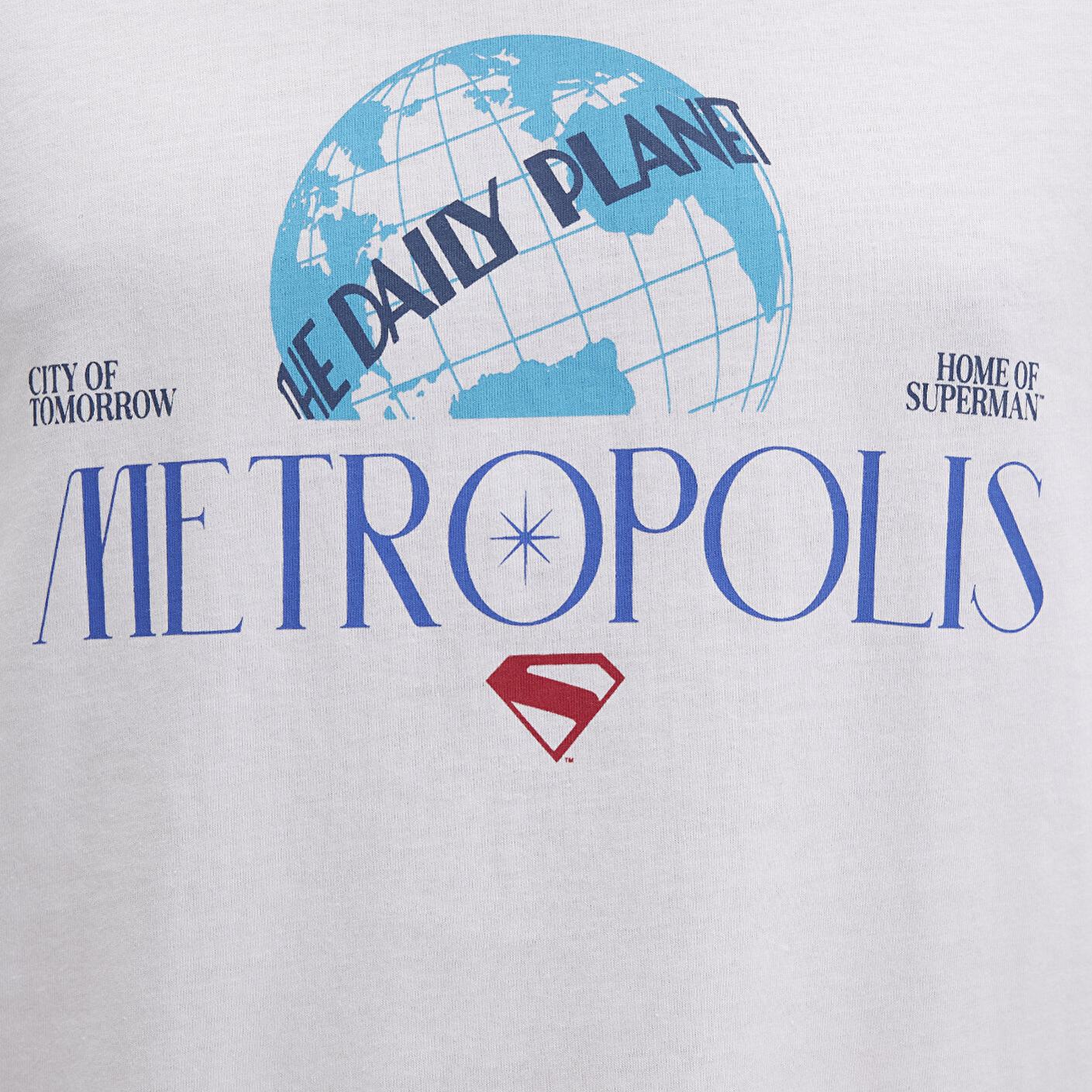 Mavi Superman Baskılı Beyaz Tişört Loose Fit / Bol Rahat Kesim 0612918-620