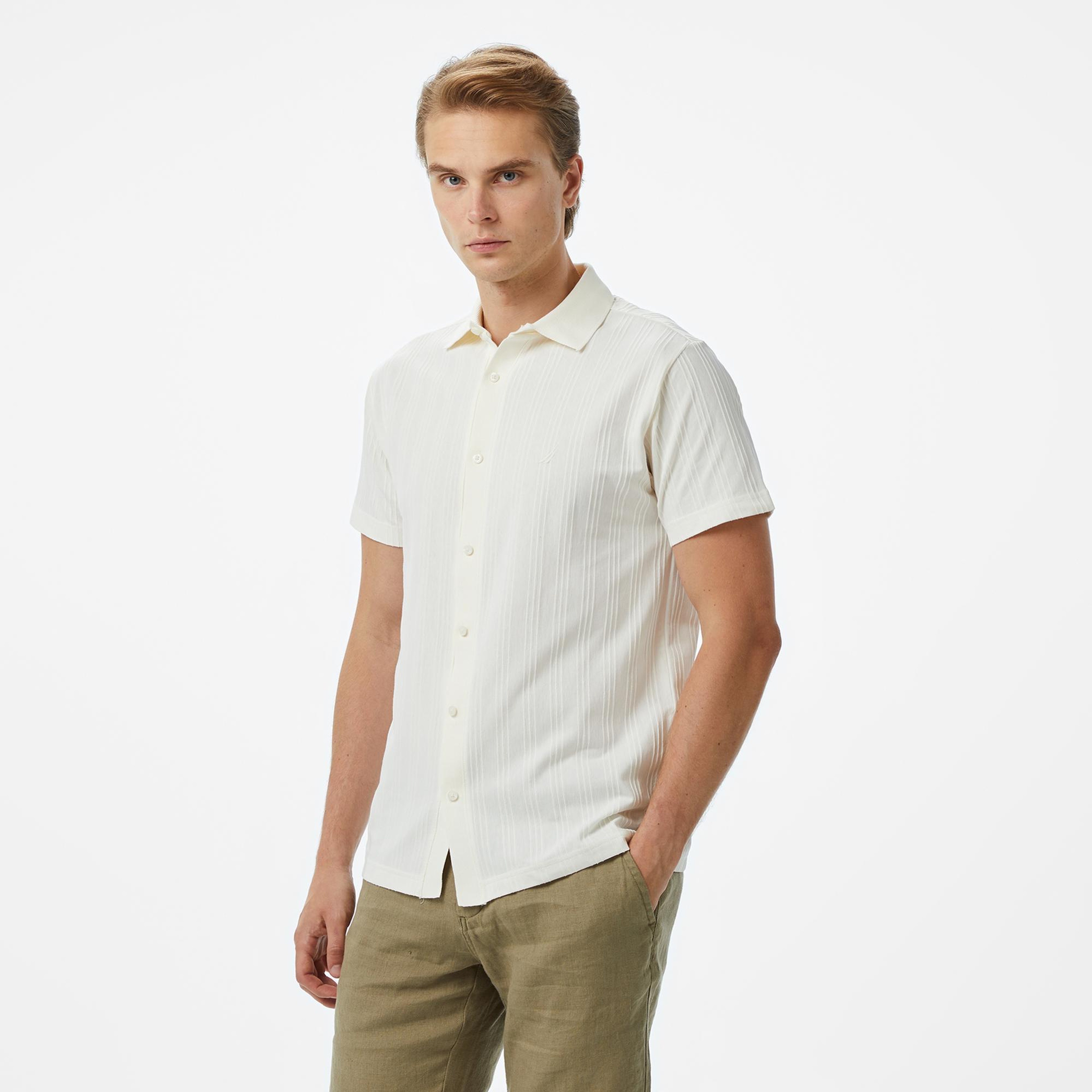 Nautica Erkek Beyaz Classic Fit Polo