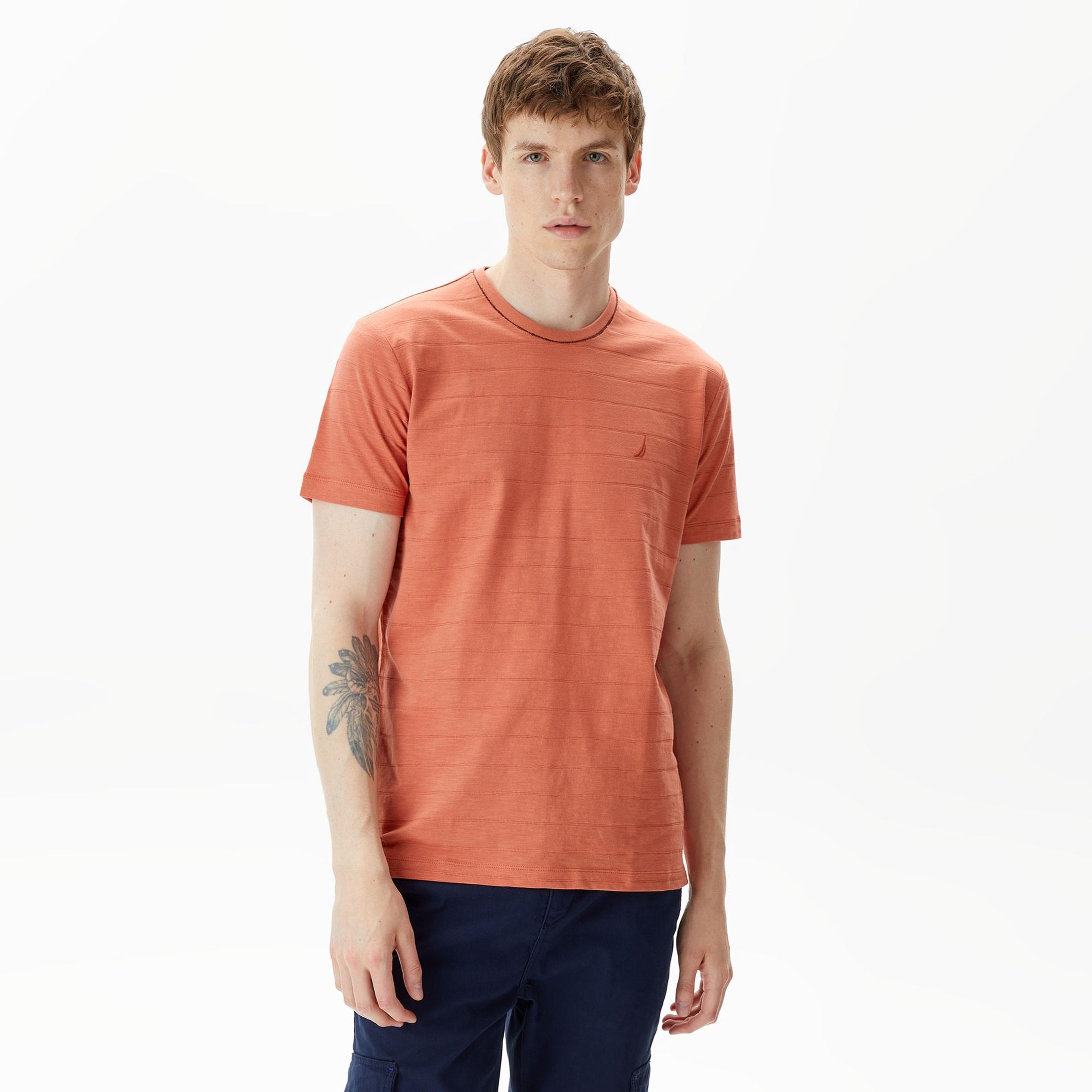 Nautica Erkek Turuncu Standart Fit T-Shirt
