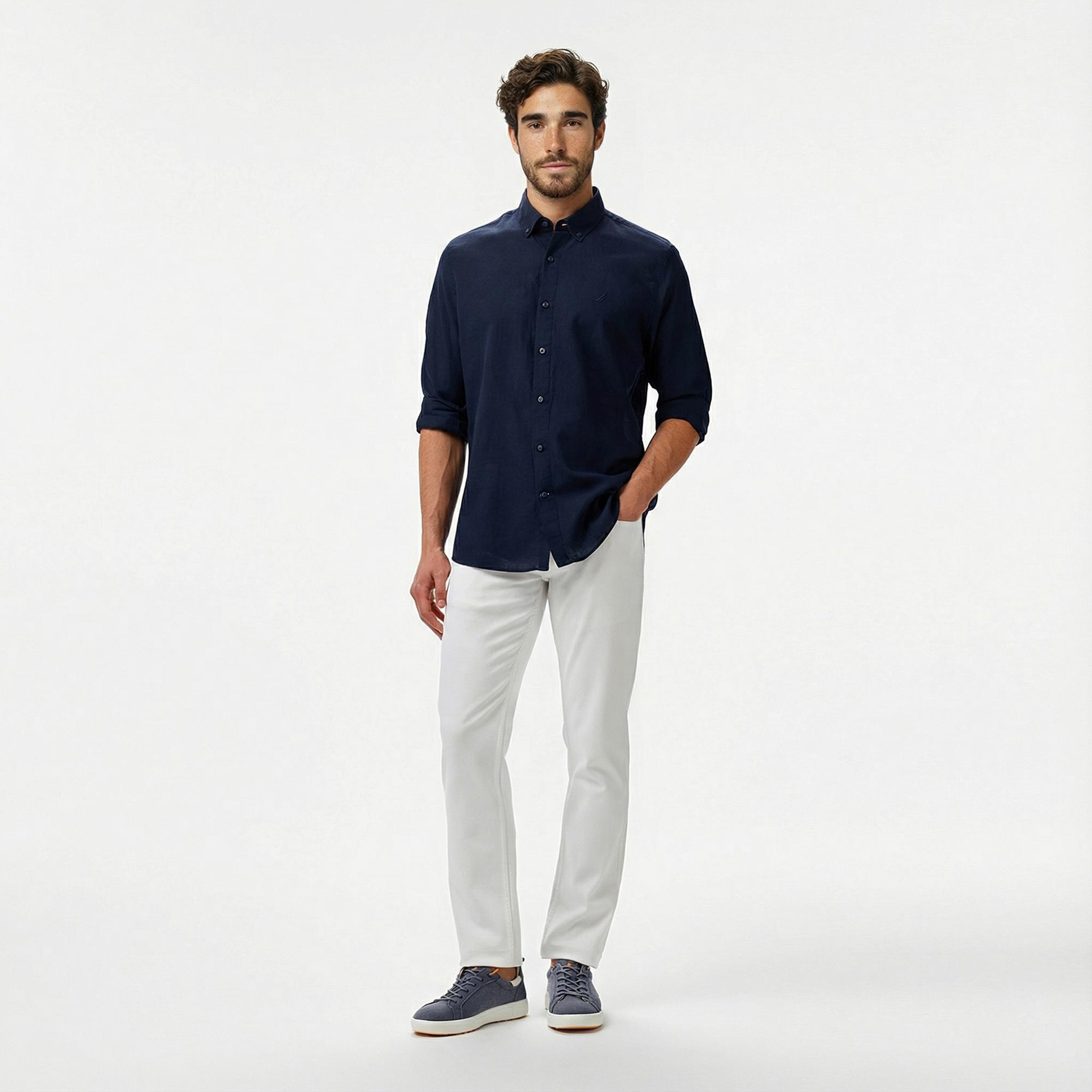 Nautica Erkek Lacivert Classic Fit Gömlek