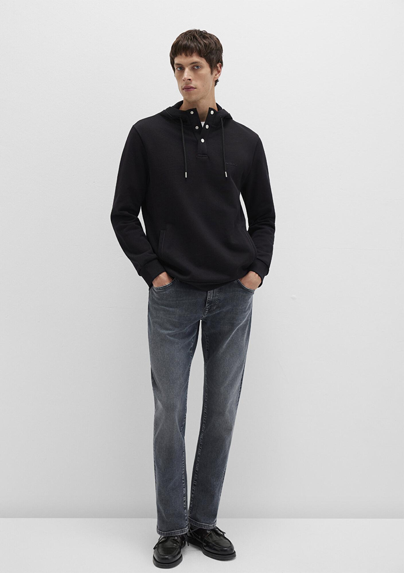 Mavi Mavi Black Kapüşonlu Siyah Sweatshirt 0S10384-900