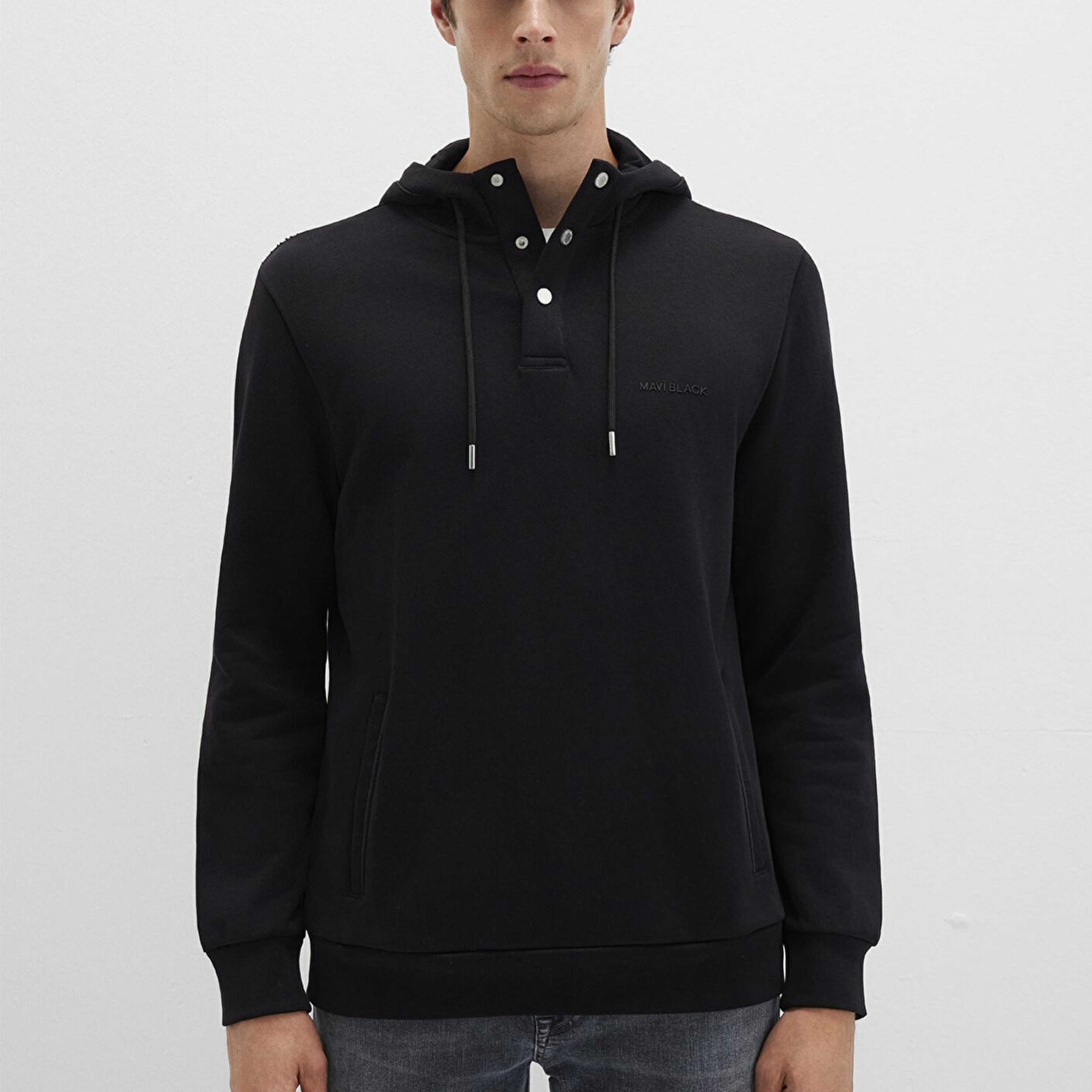 Mavi Mavi Black Kapüşonlu Siyah Sweatshirt 0S10384-900