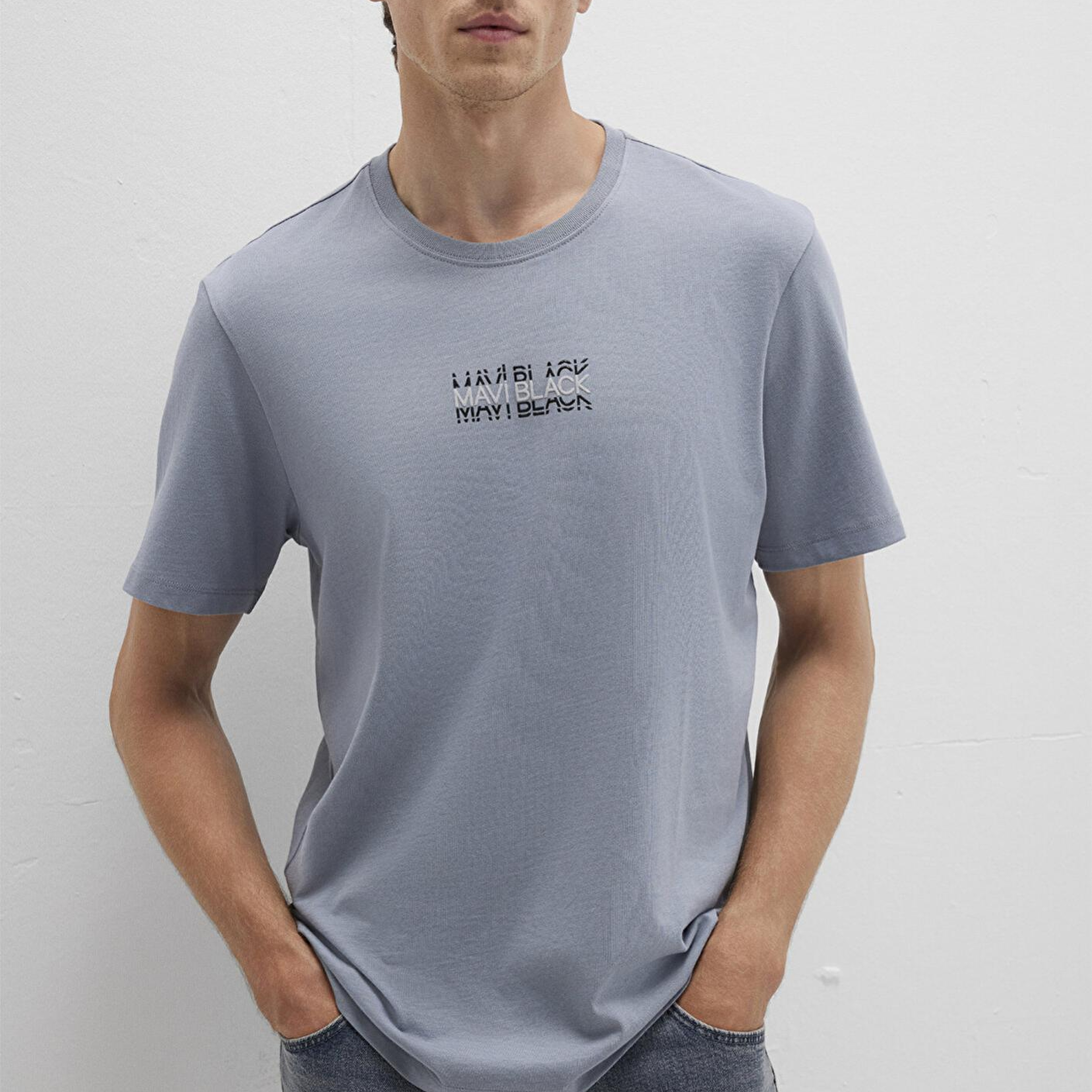 Mavi Mavi Black Baskılı Mavi Tişört Regular Fit / Normal Kesim 0612867-86584