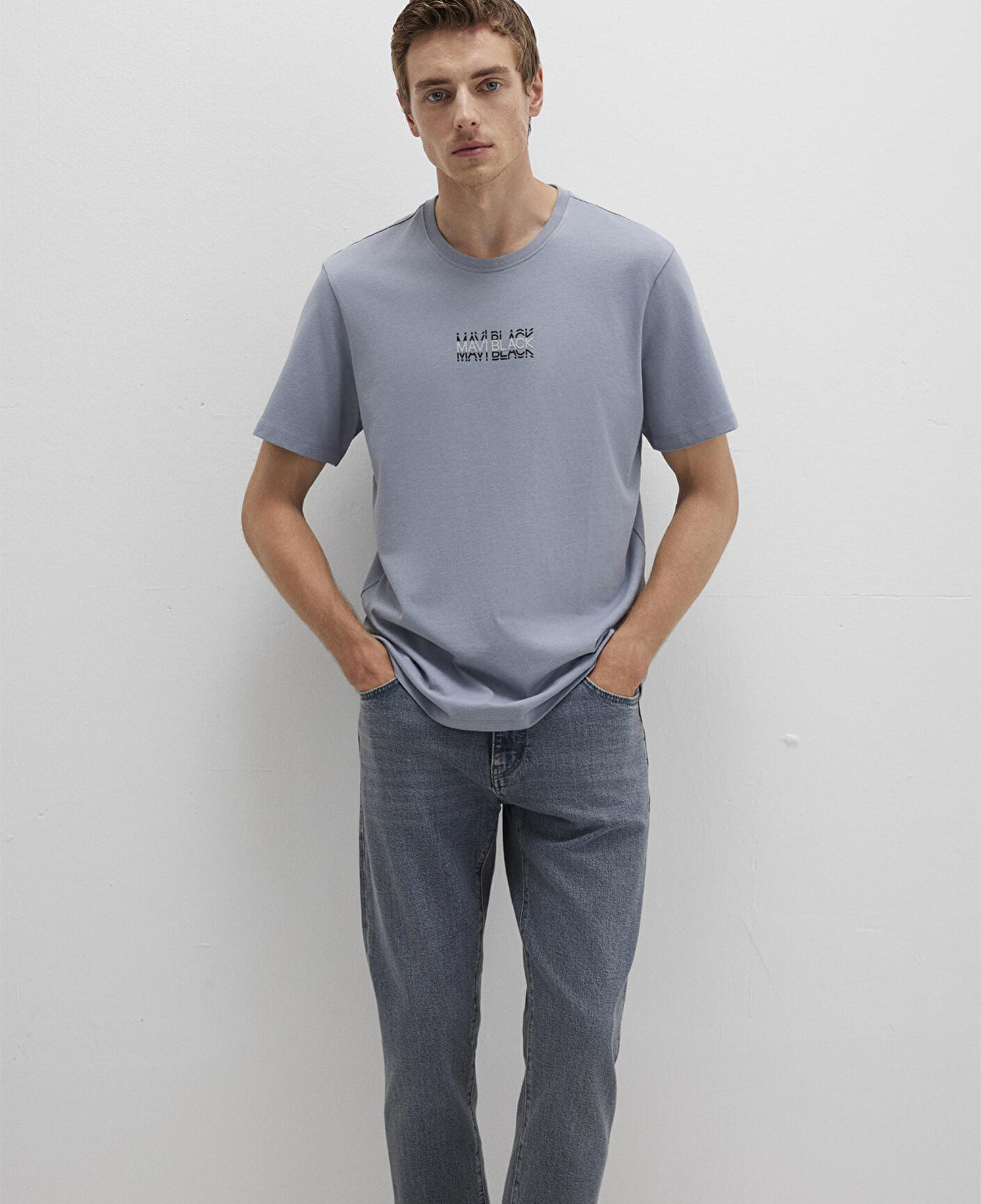 Mavi Mavi Black Baskılı Mavi Tişört Regular Fit / Normal Kesim 0612867-86584