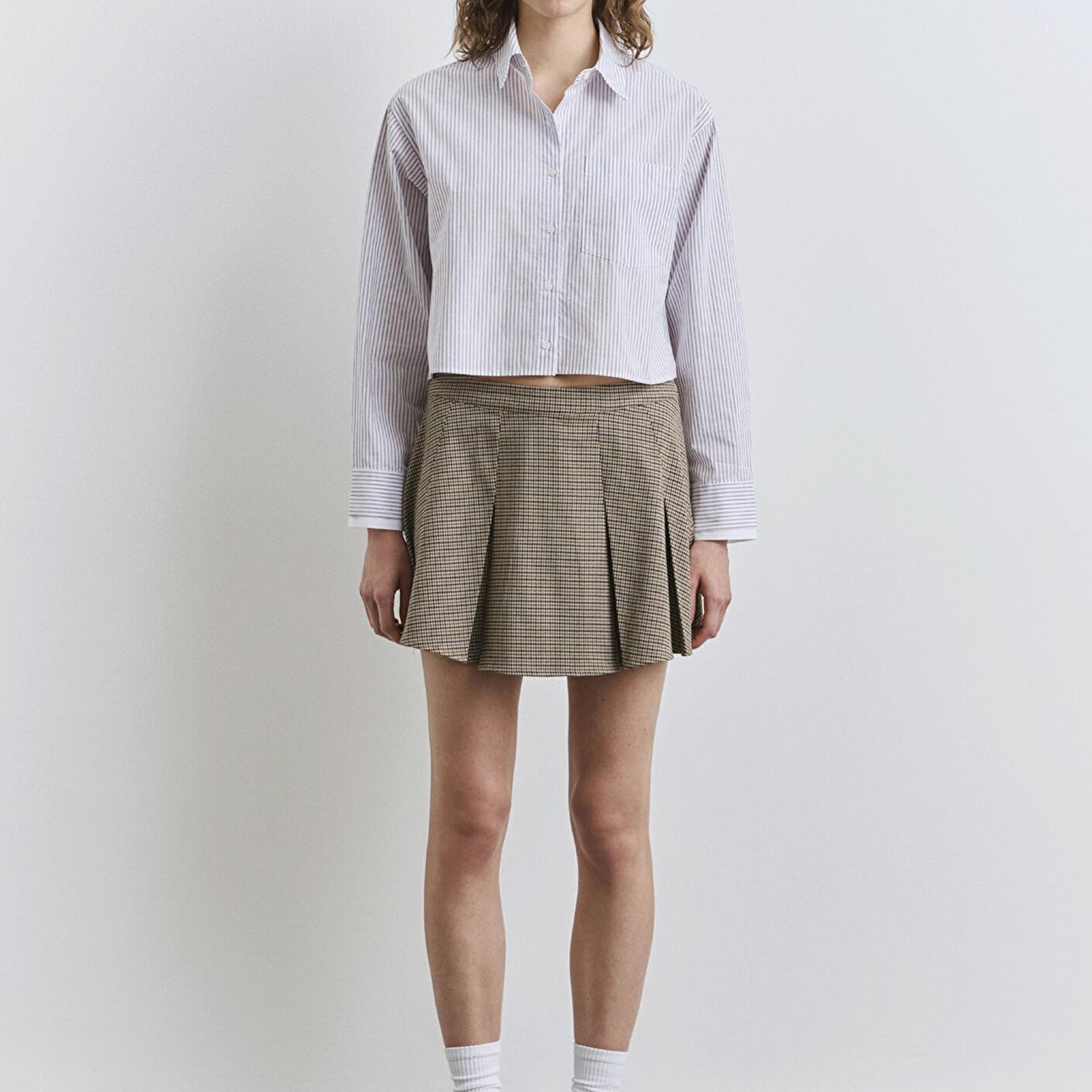 Mavi Pötikare Pileli Mini Etek 1310725-87491