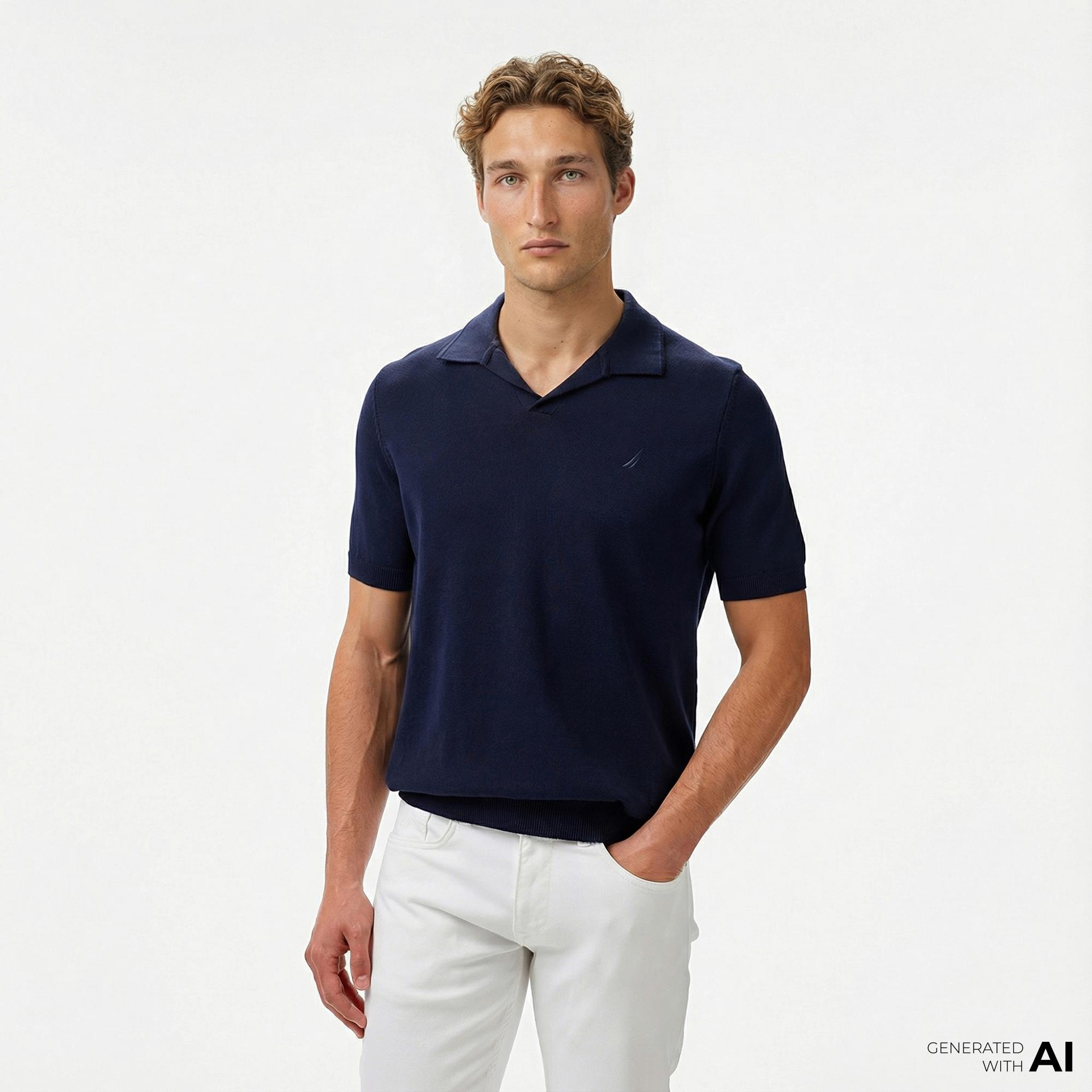 Nautica Erkek Lacivert Classic Fit Triko