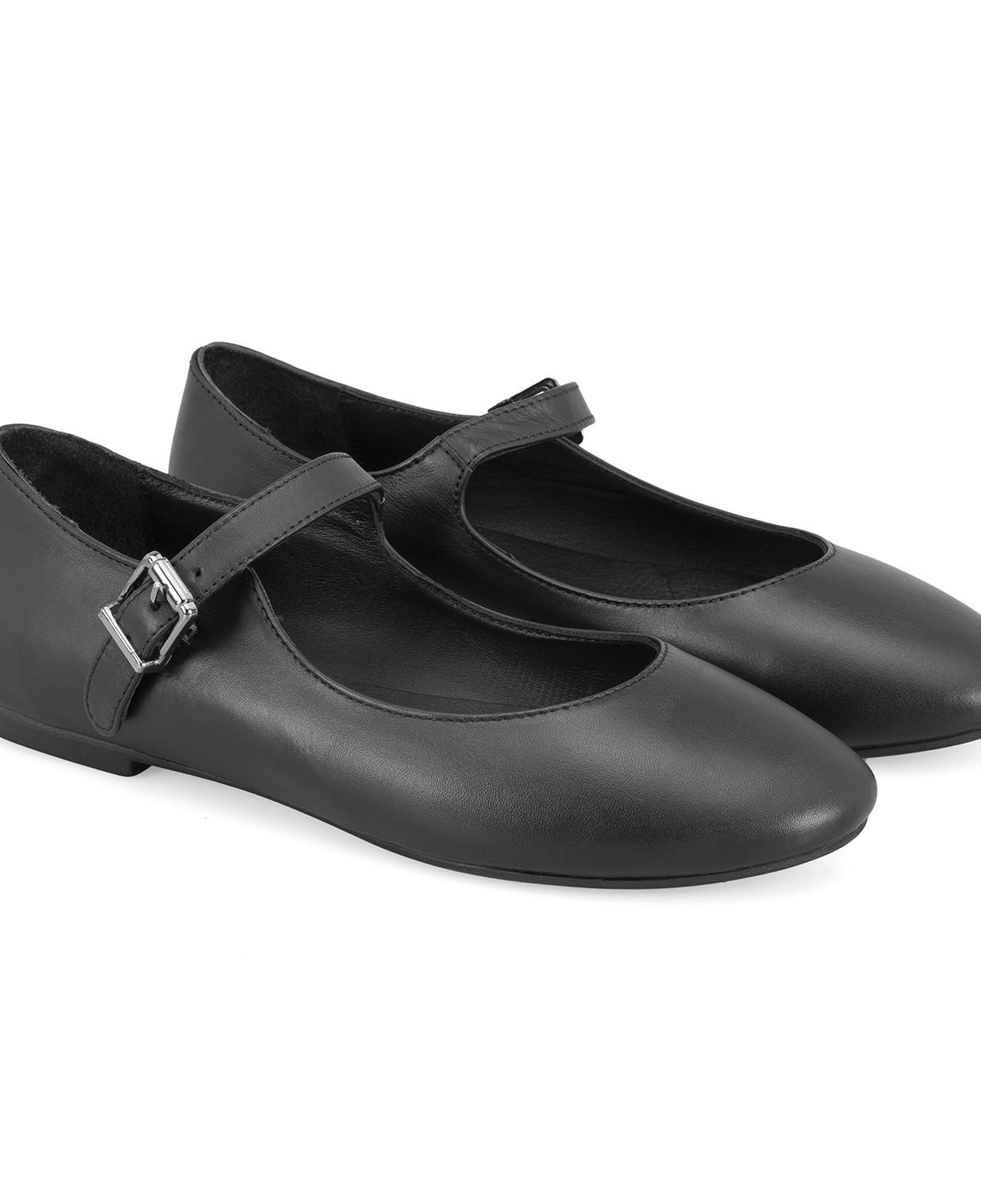 Kadın Siyah Mary Jane Deri Babet