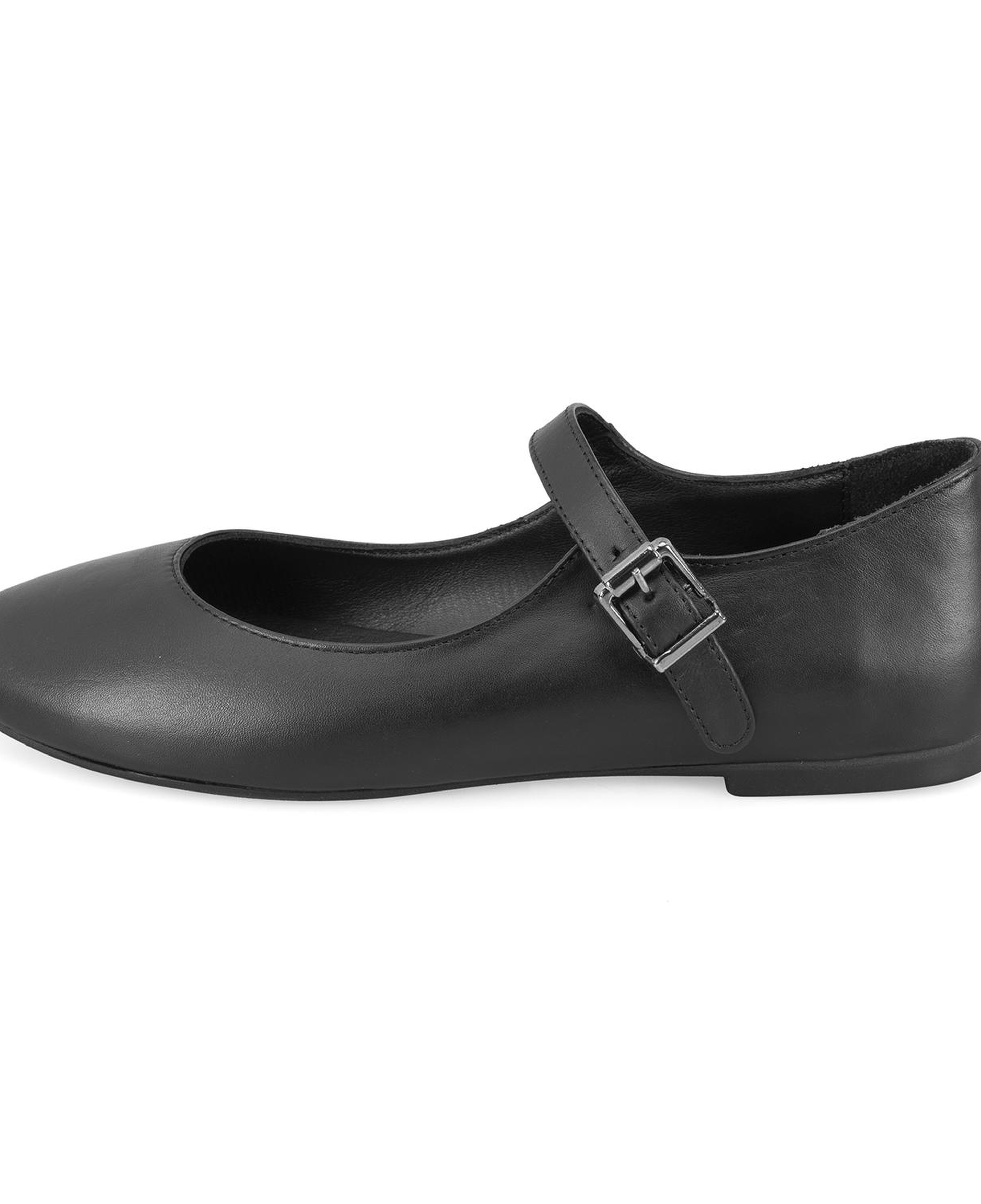 Kadın Siyah Mary Jane Deri Babet