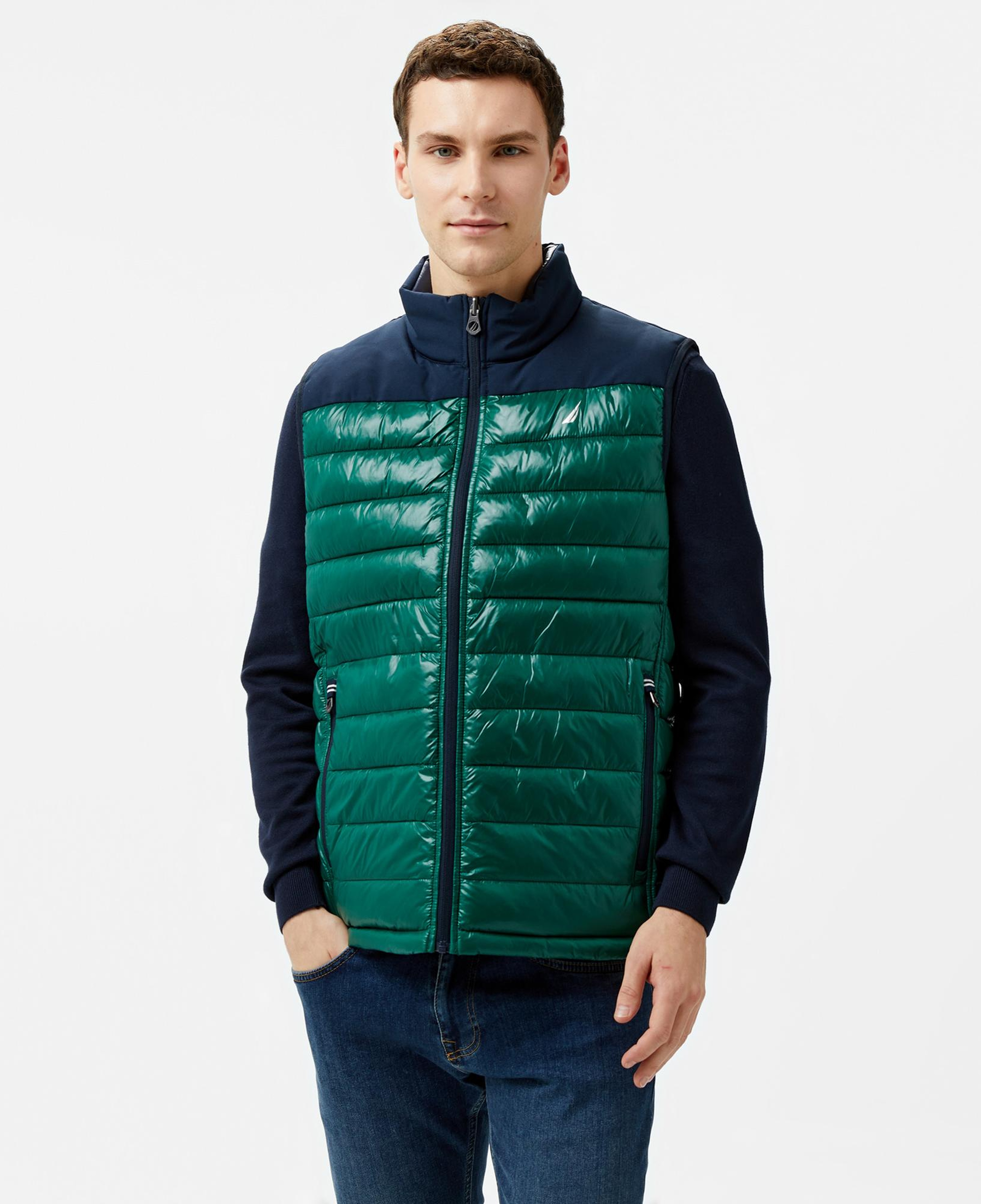 Nautica Erkek Yeşil & Lacivert Çift Taraflı Yelek