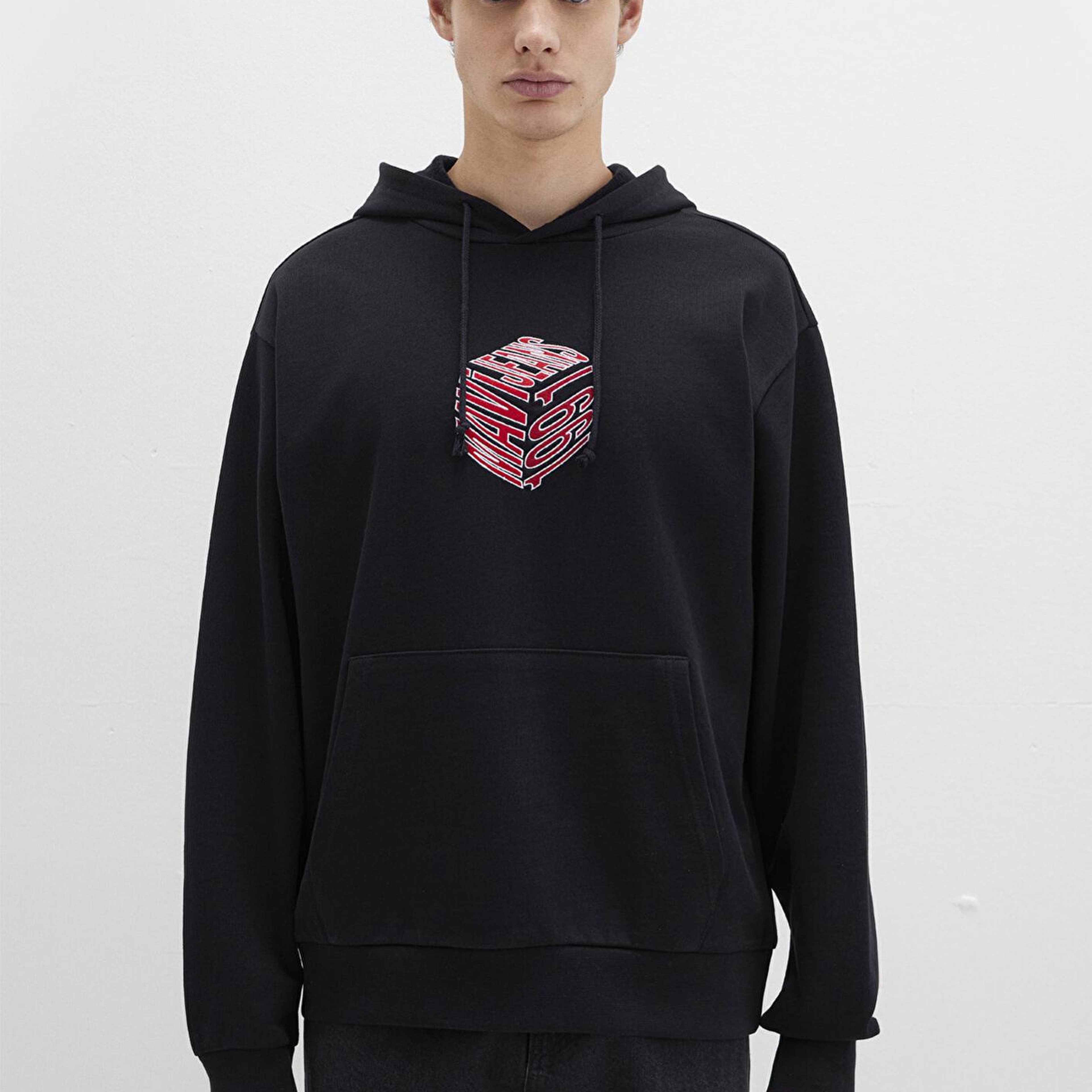 Mavi Mavi Baskılı Kapüşonlu Siyah Sweatshirt 0S10397-900