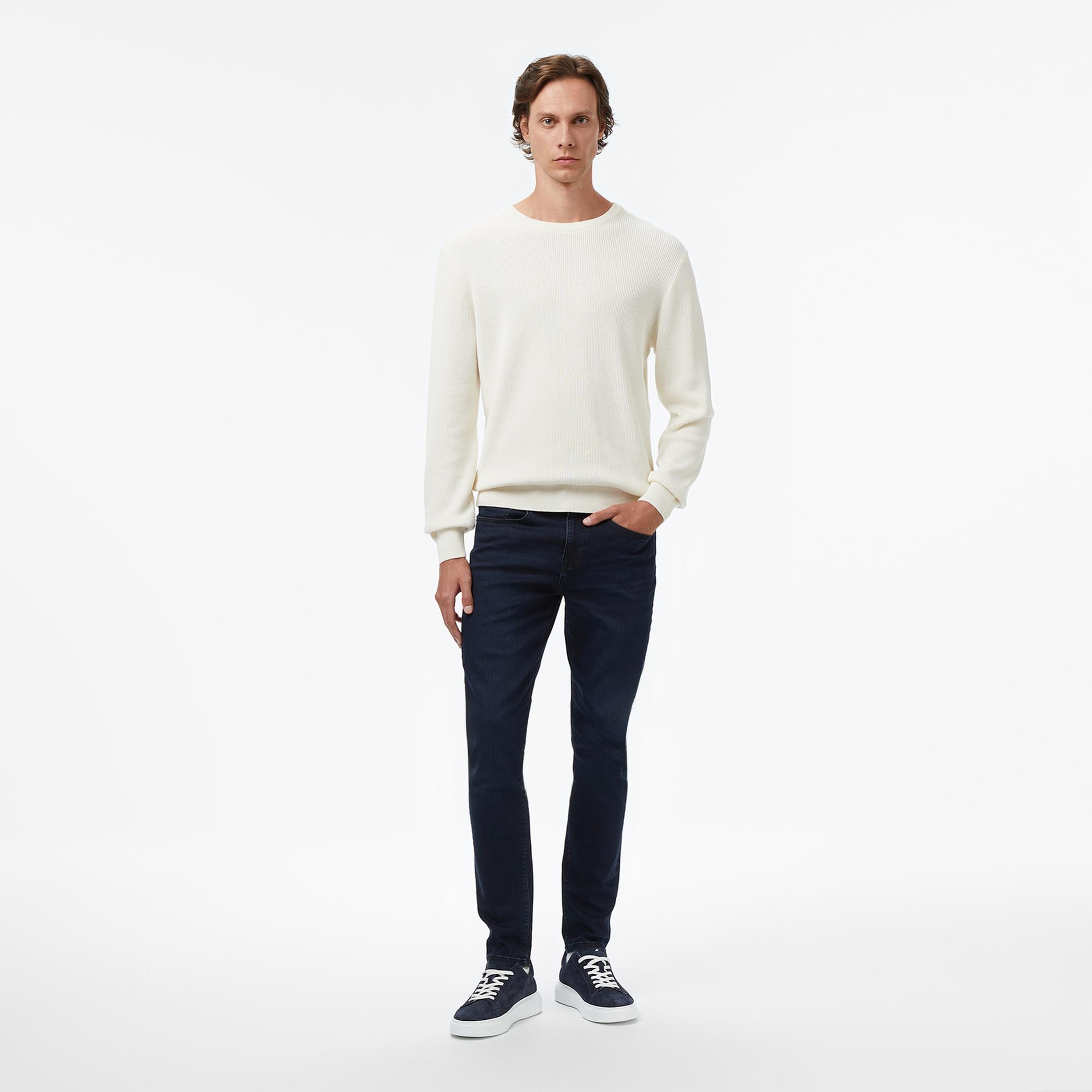 Nautica Erkek Krem Rengi Classic Fit Kazak