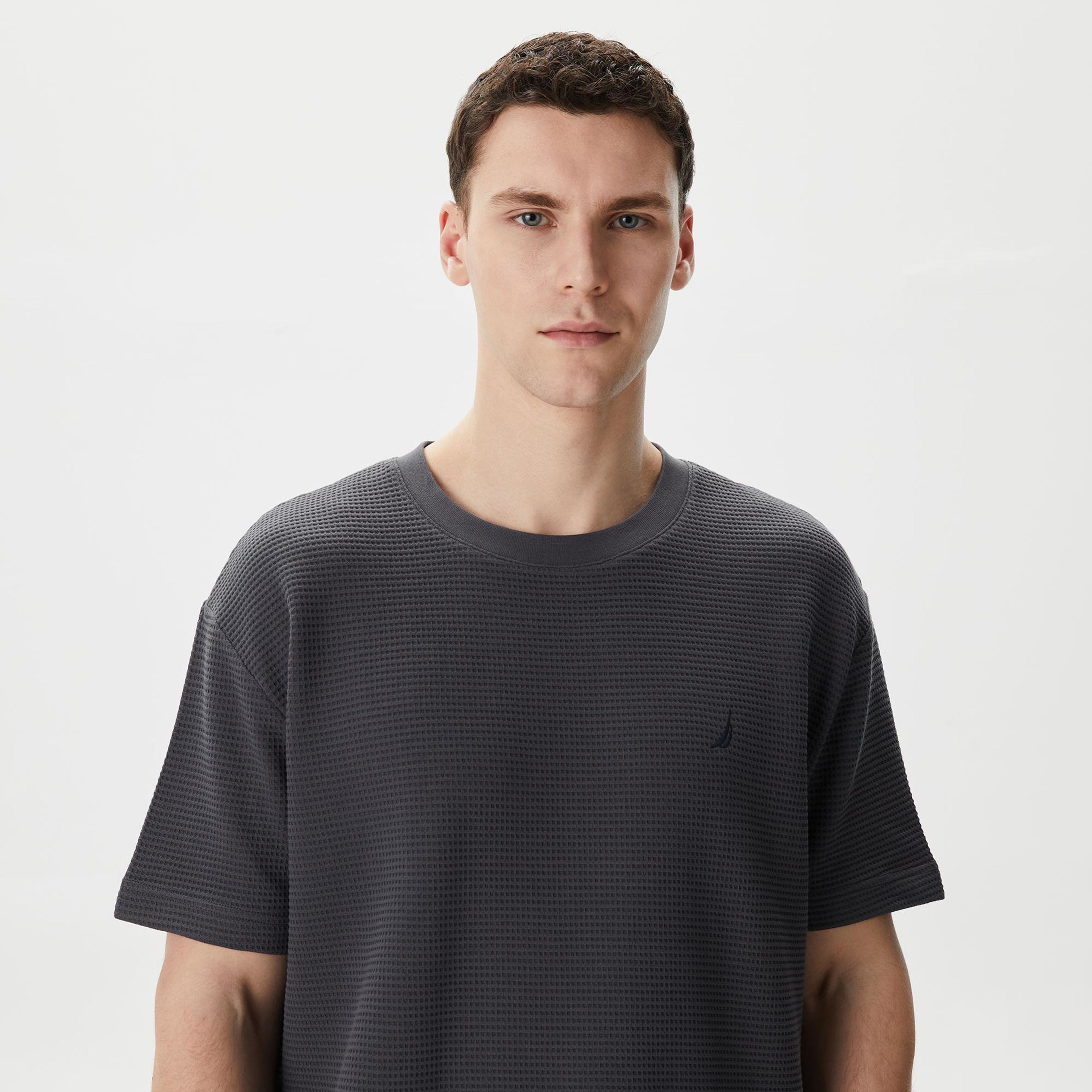 Nautica Erkek Gri Oversize T-Shirt