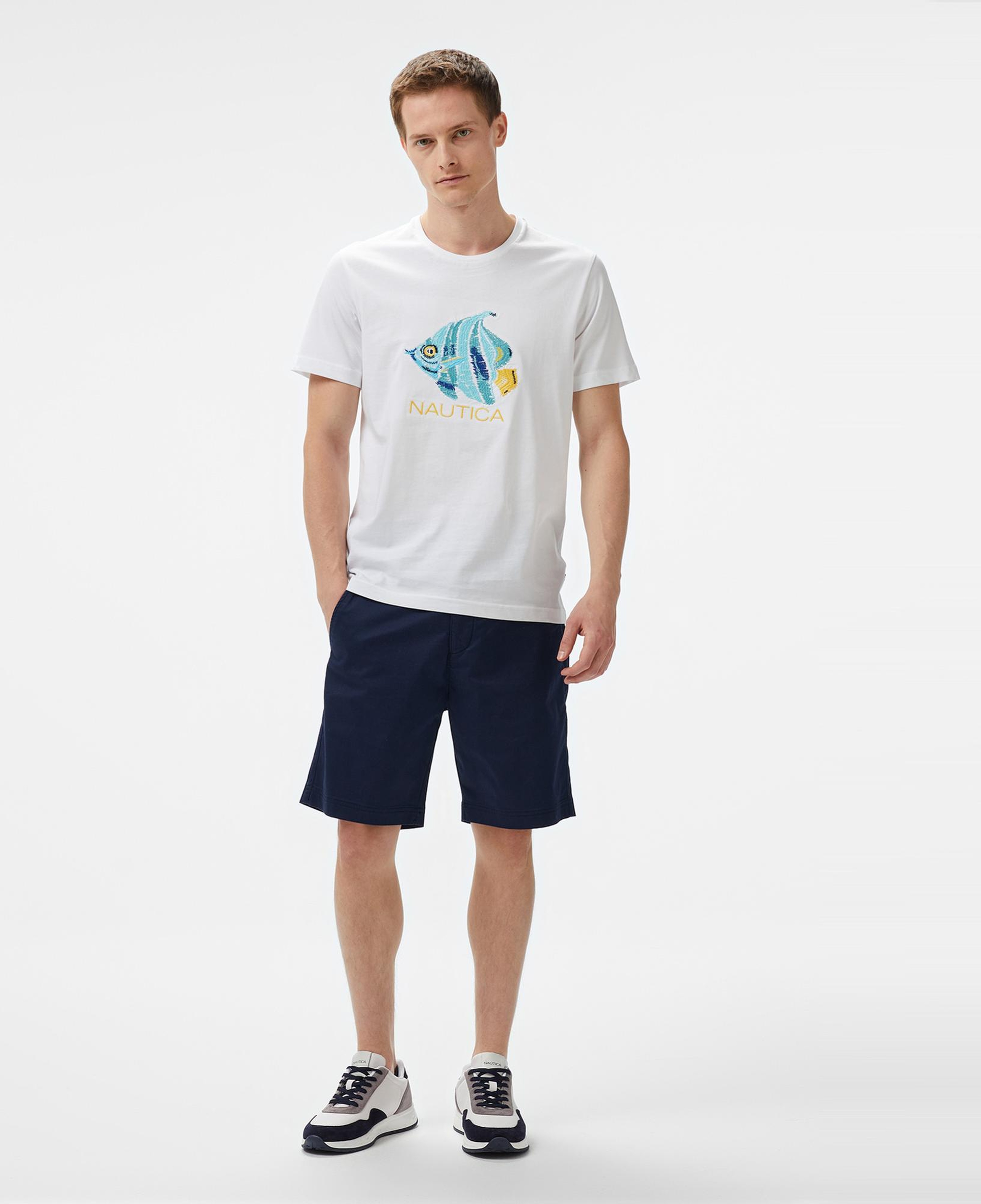 Nautica Erkek Beyaz Regular Fit T-Shirt