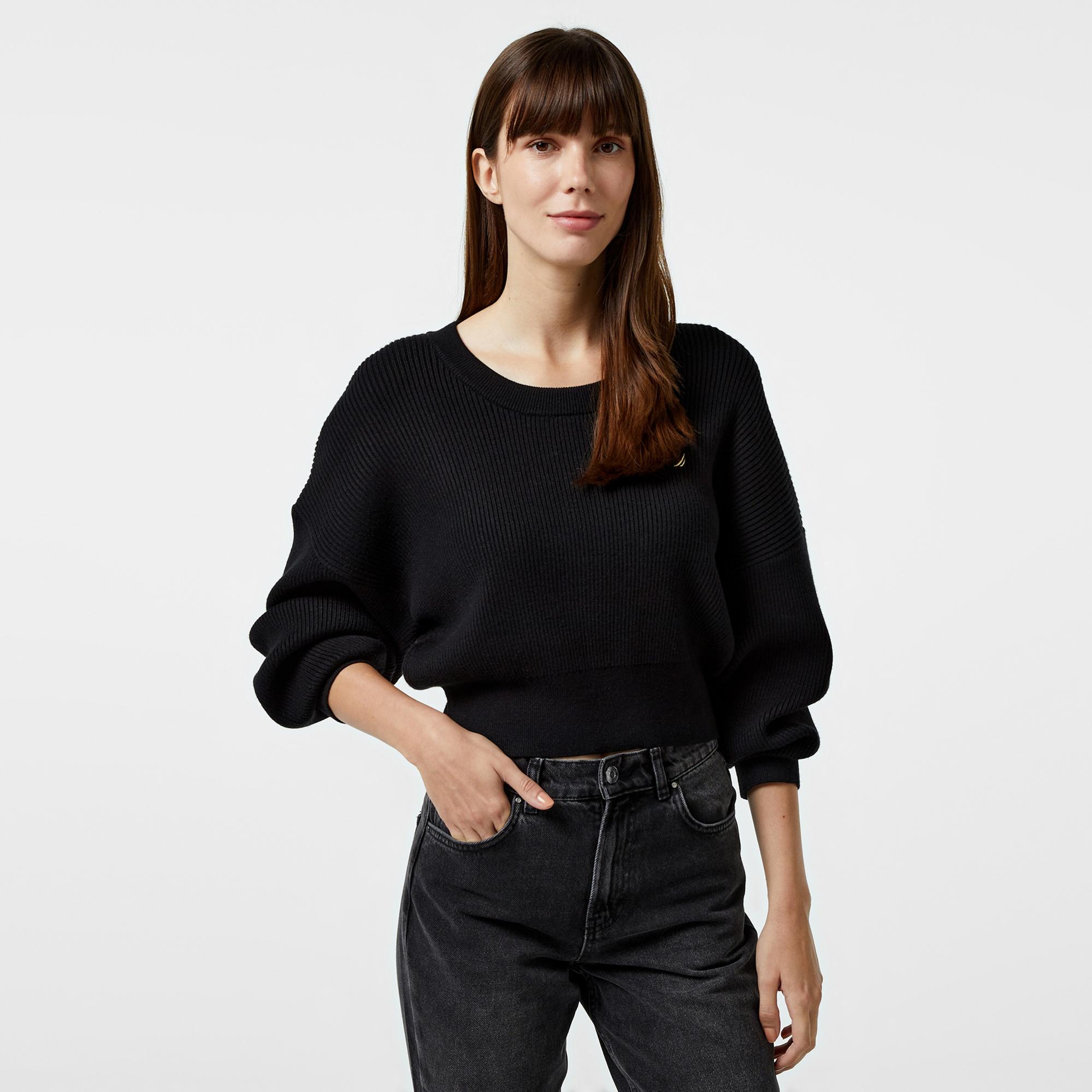 Nautica Kadın Siyah Regular Fit Kazak