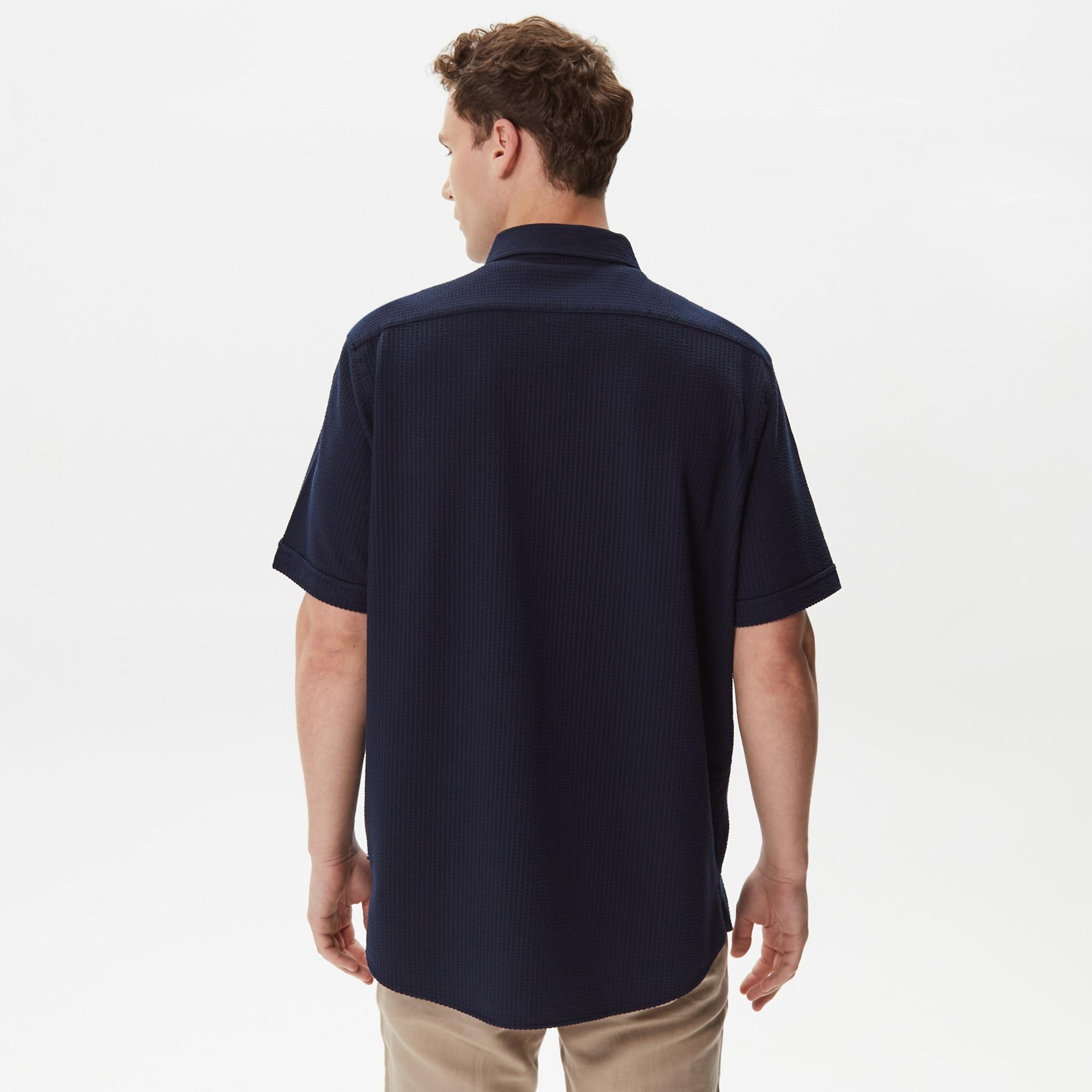 Nautica Erkek Lacivert Classic Fit Kısa Kollu Gömlek