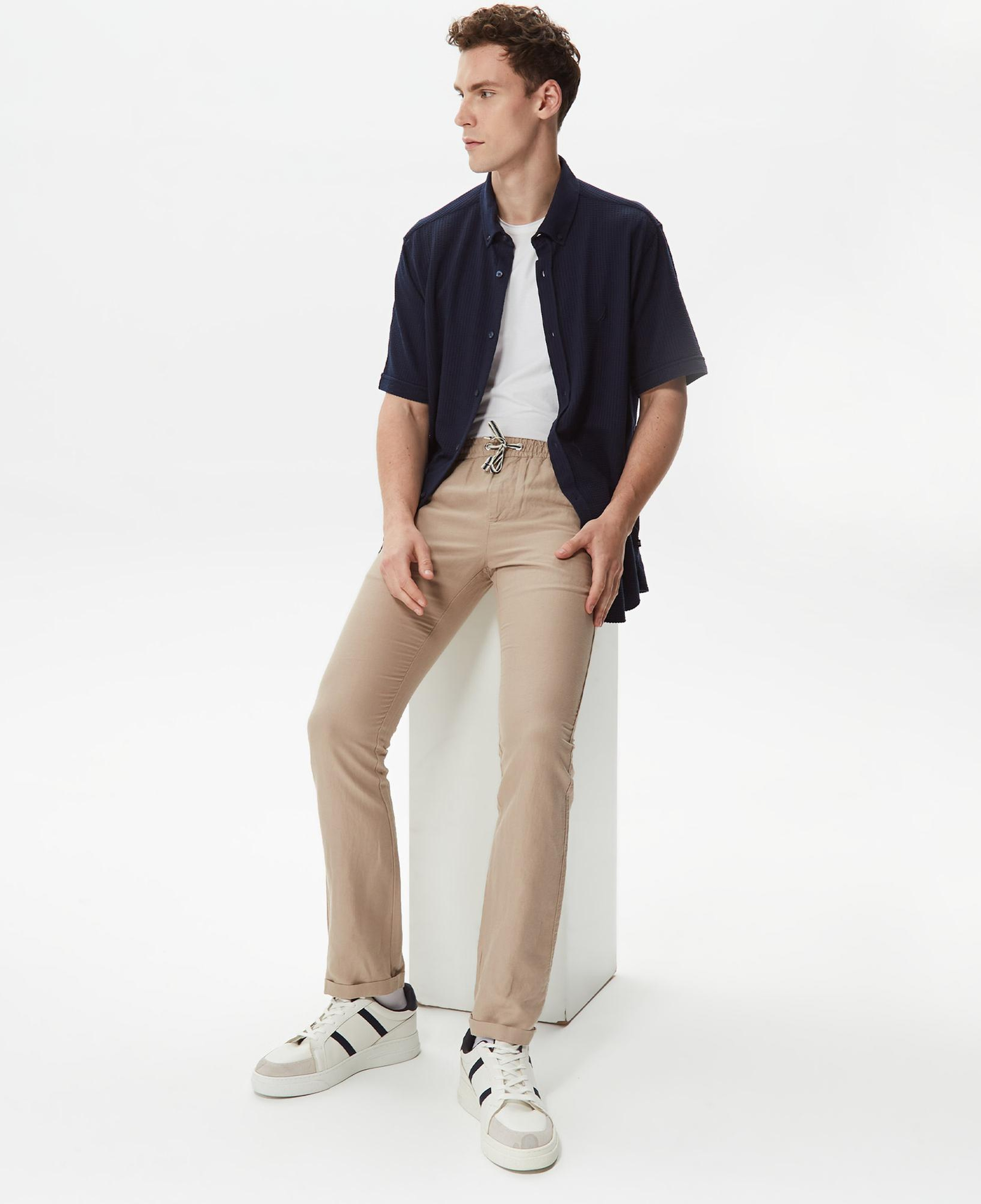 Nautica Erkek Lacivert Classic Fit Kısa Kollu Gömlek