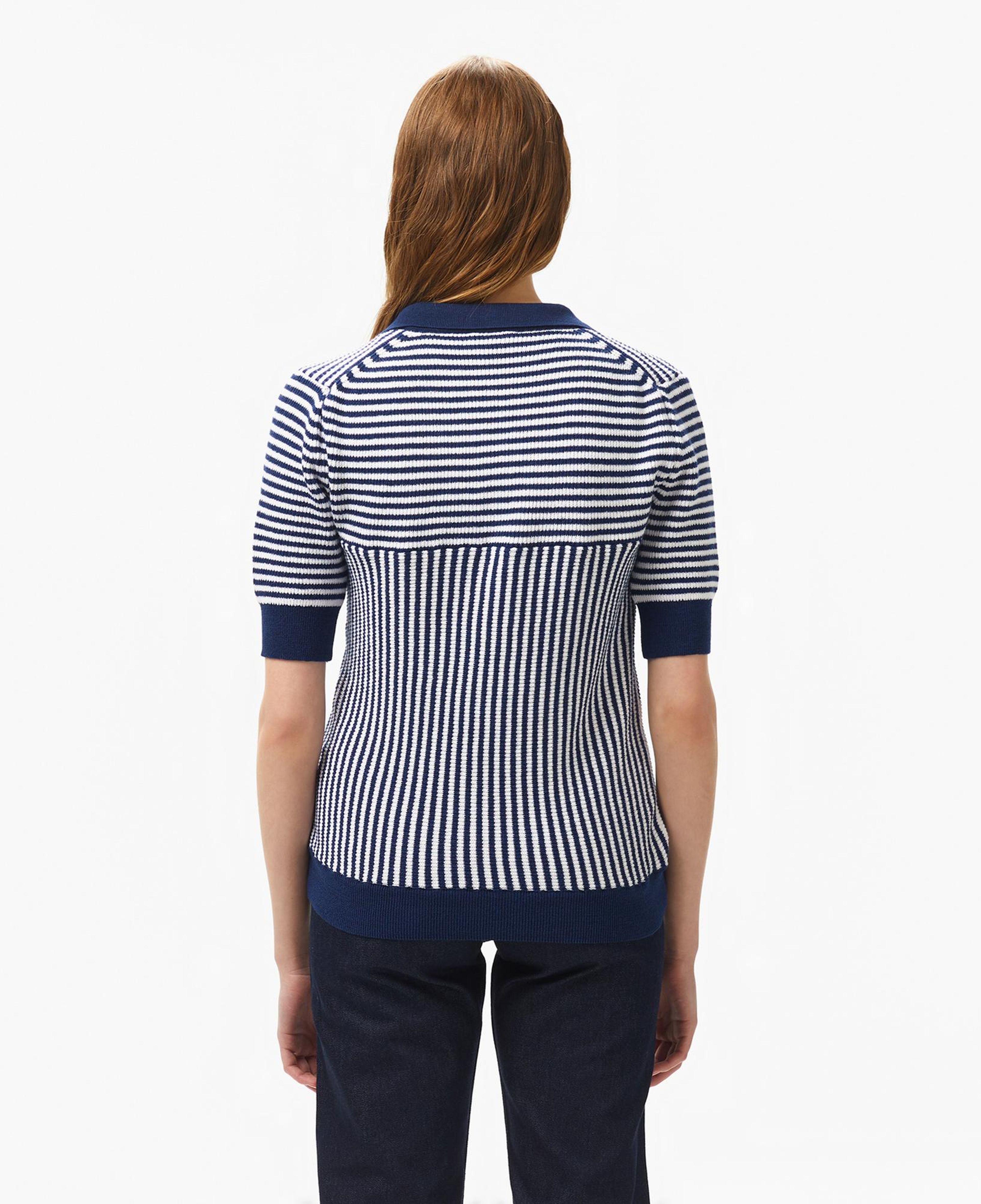 Nautica Kadın Lacivert Regular Fit Çizgili Triko