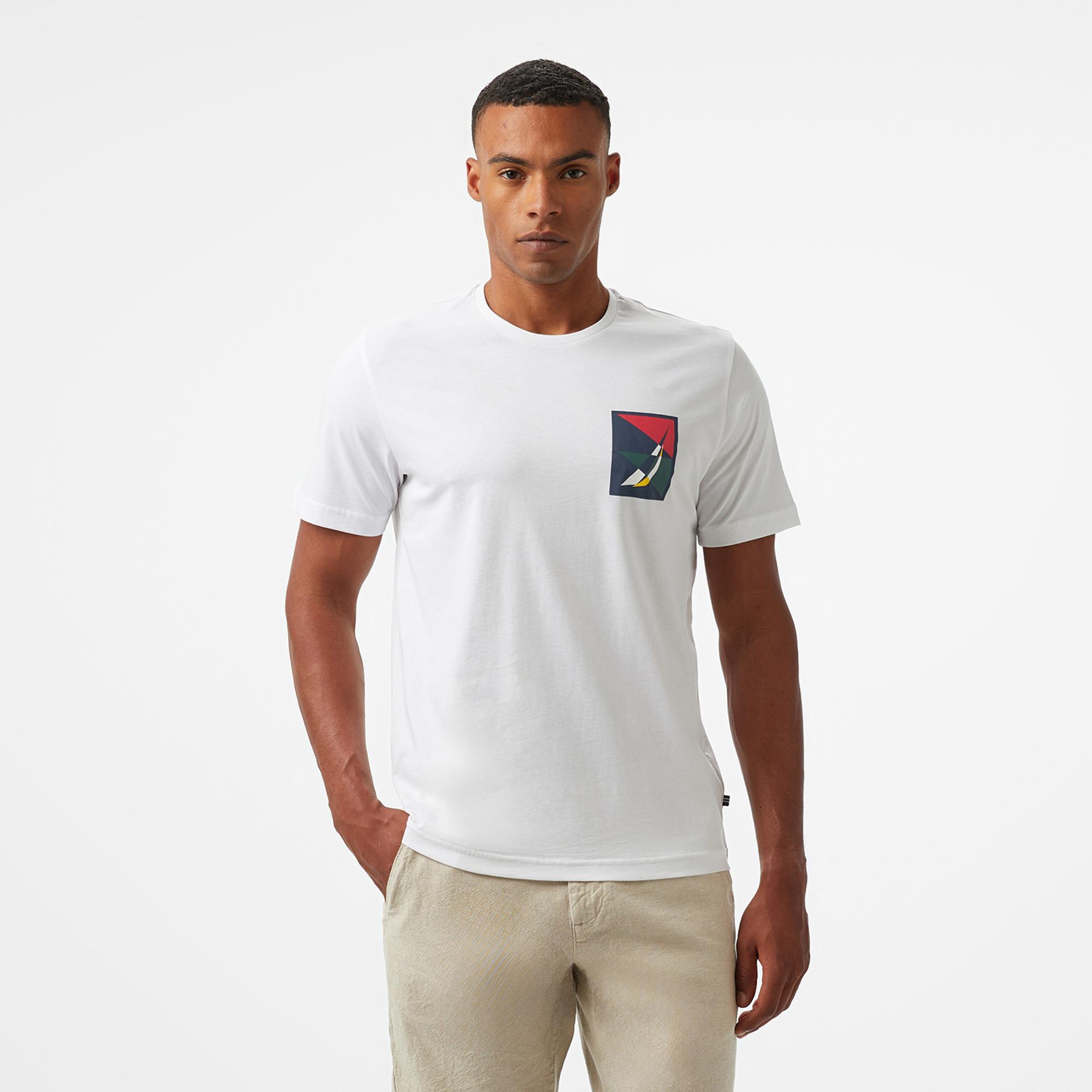 Nautica Erkek Beyaz Regular Fit T-Shirt
