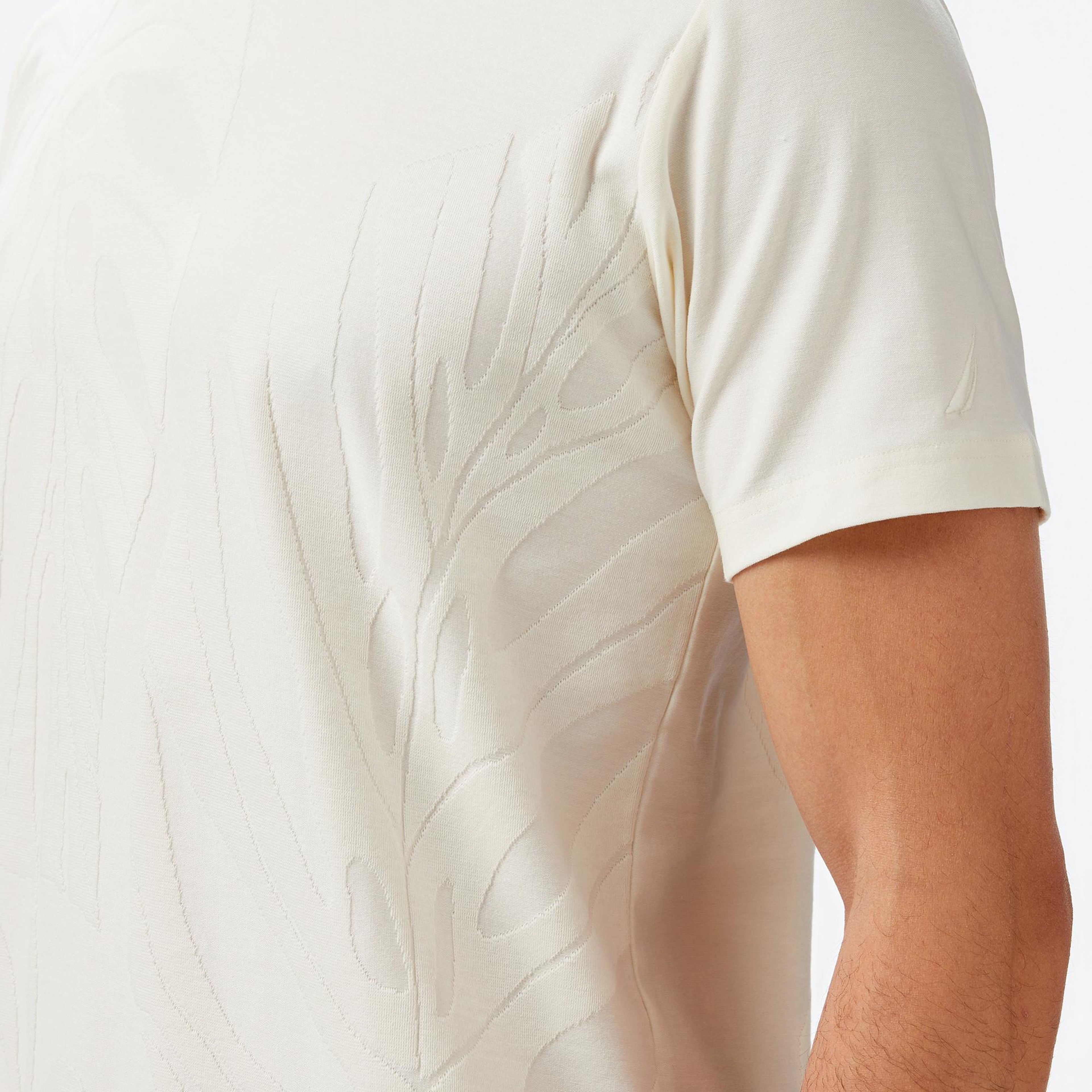 Nautica Erkek Krem Rengi Regular Fit Desenli T-Shirt