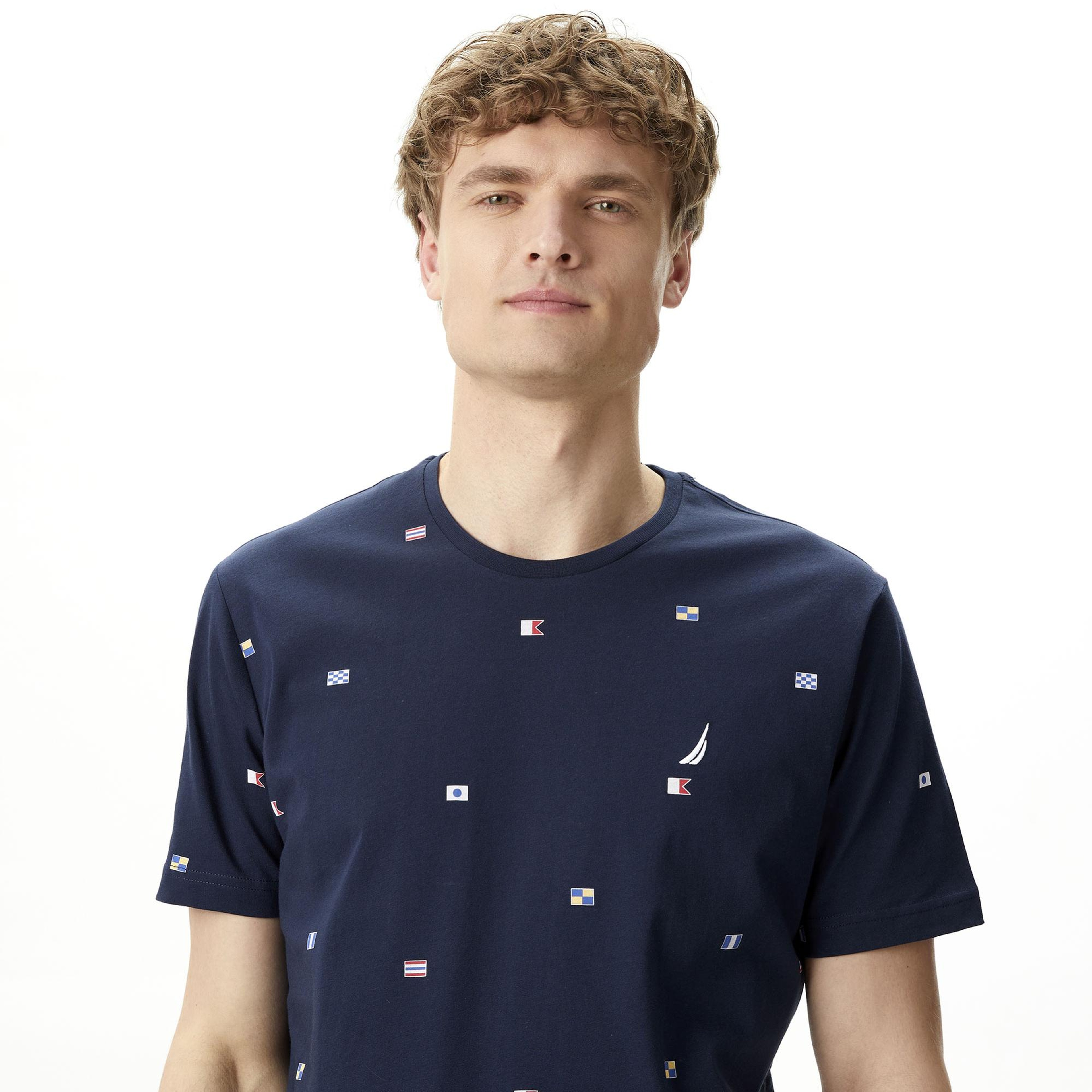 Nautica Erkek Lacivert Standart Fit T-Shirt
