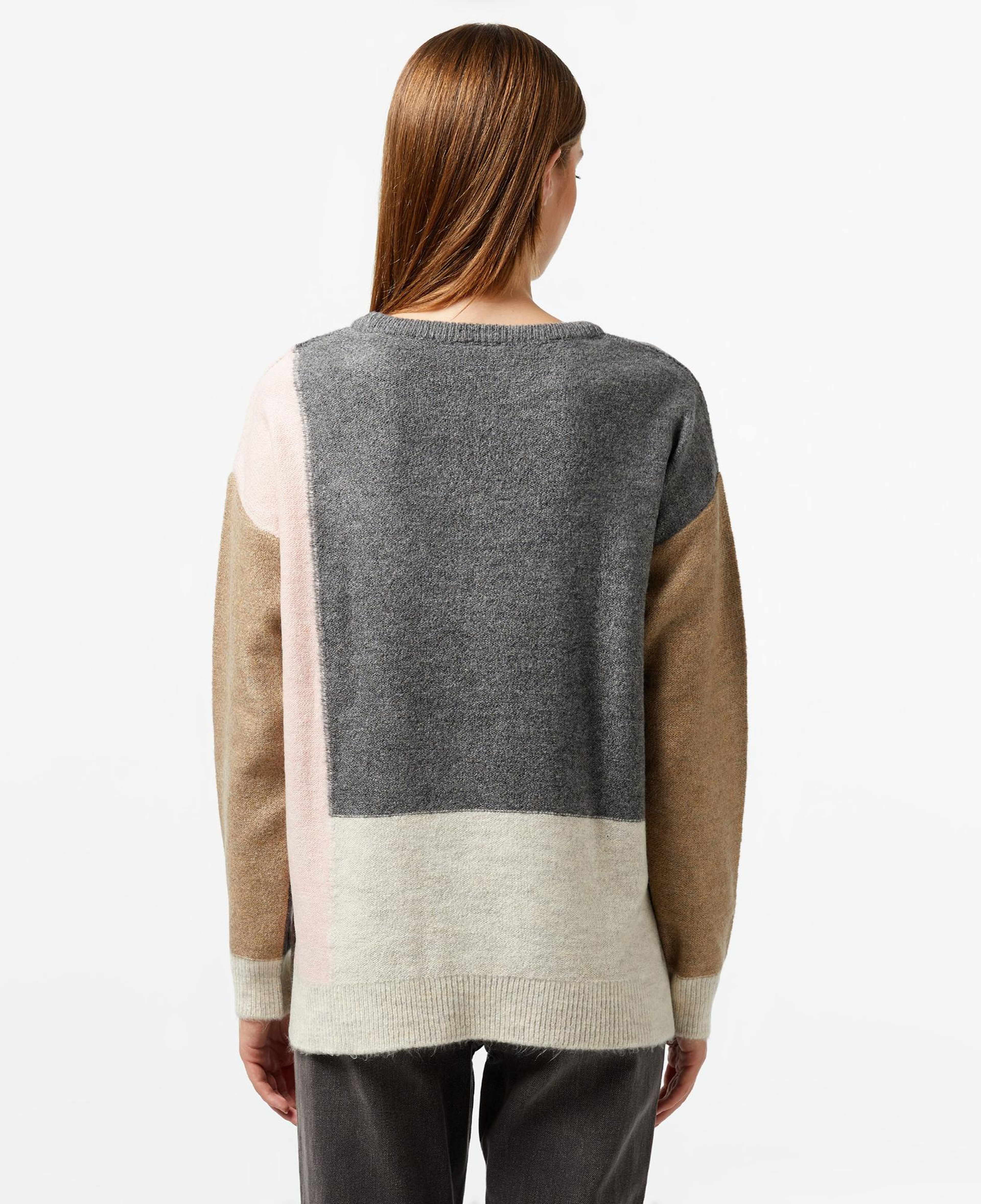 Nautica Kadın Gri Renk Bloklu Regular Fit Triko