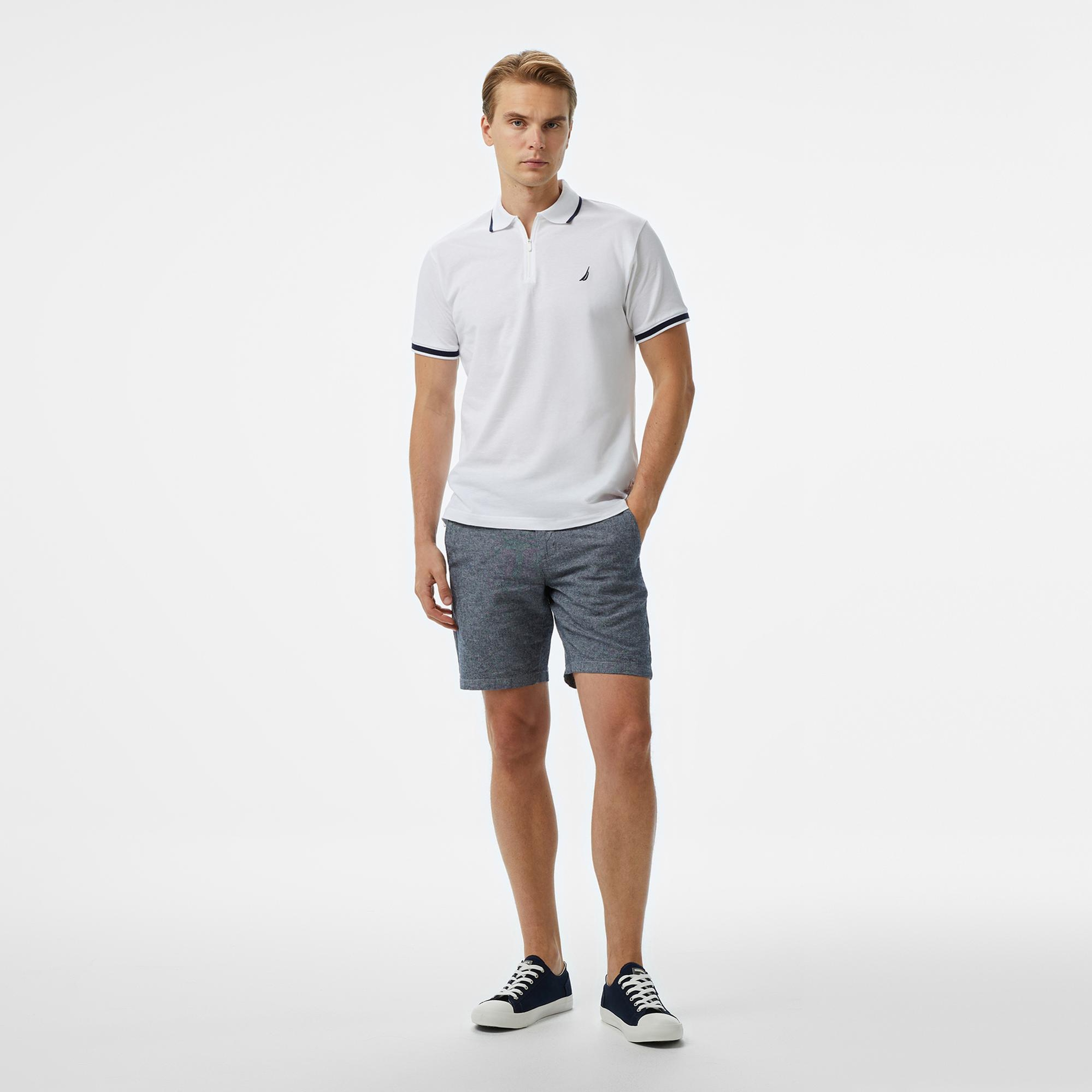 Nautica Erkek Beyaz Classic Fit Polo Yaka T-Shirt