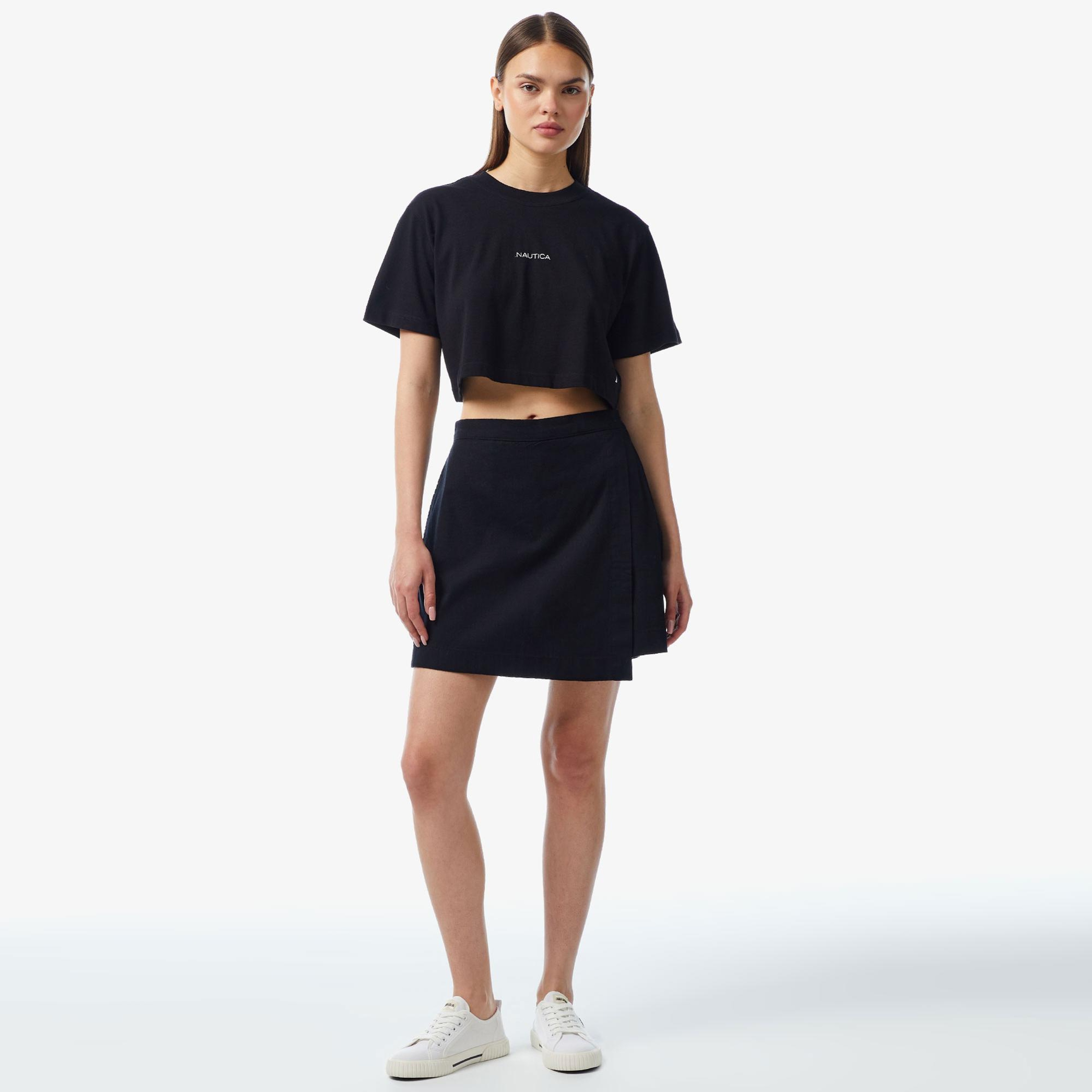 Nautica Kadın Siyah Standart Fit Şort Etek