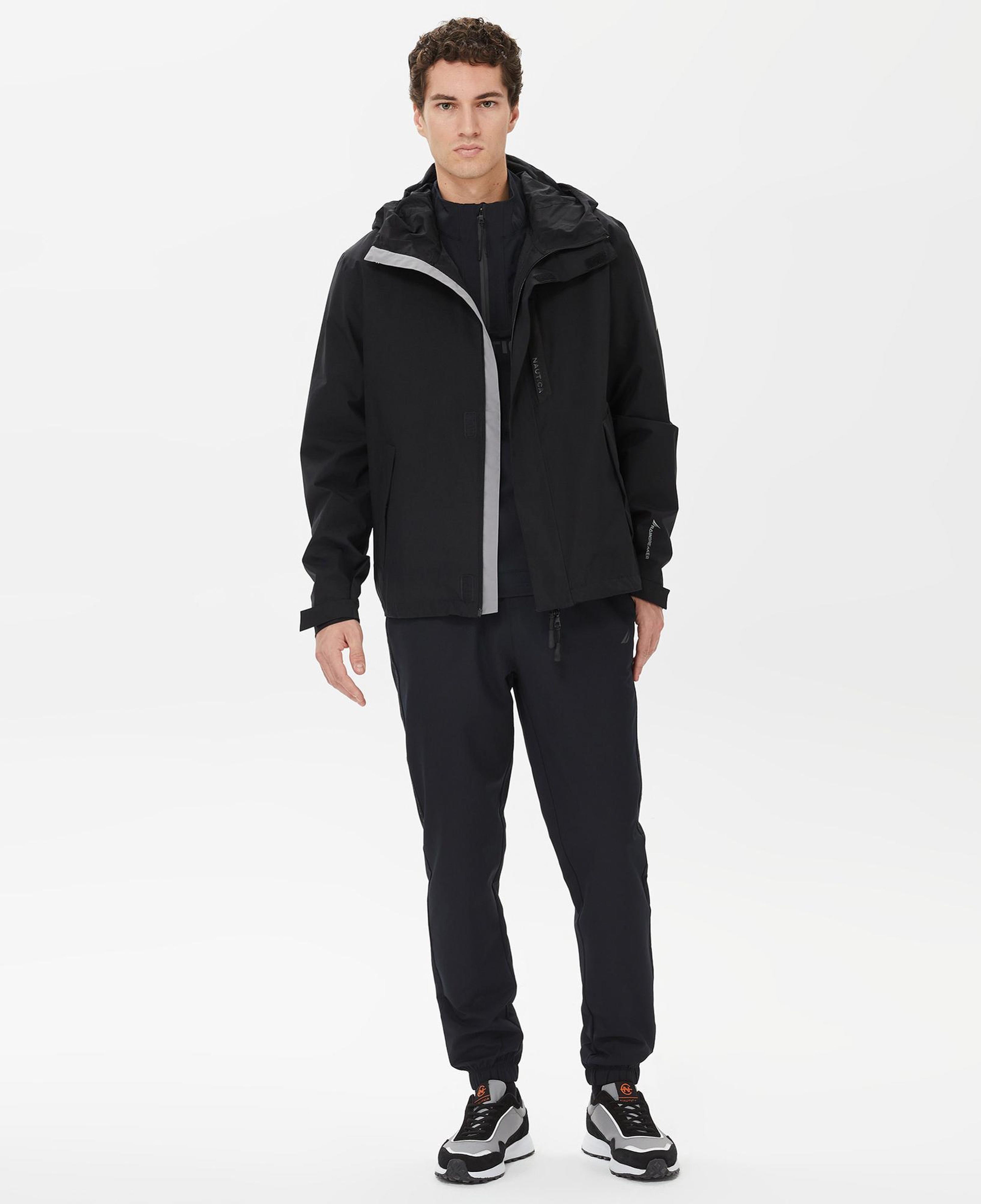 Nautica Erkek Siyah Su Kaydırma Özellikli Yağmurluk